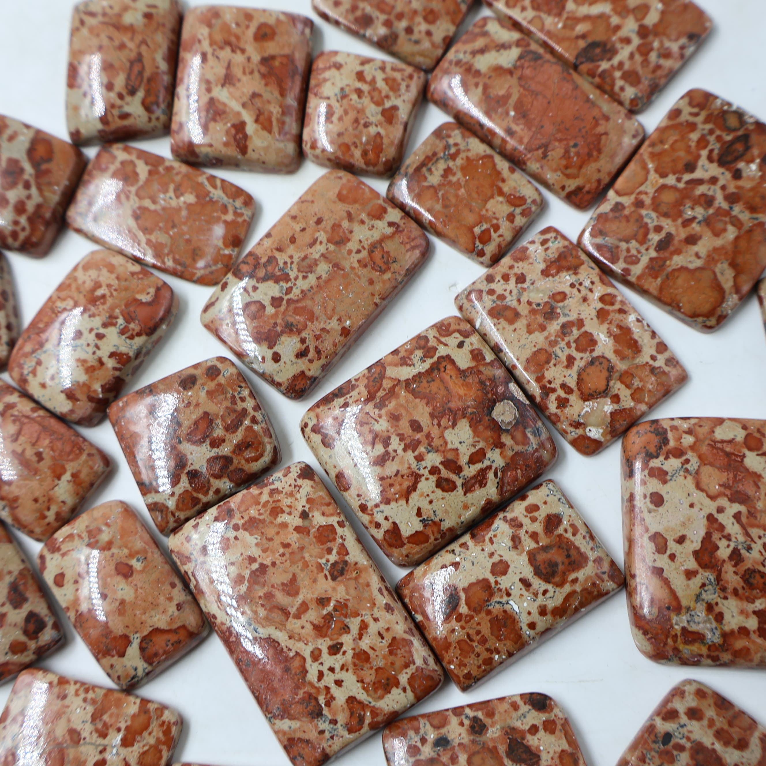Natural Asteroid Jasper Square -Size Gemstone (Cabochon ) Asteroid Jasper