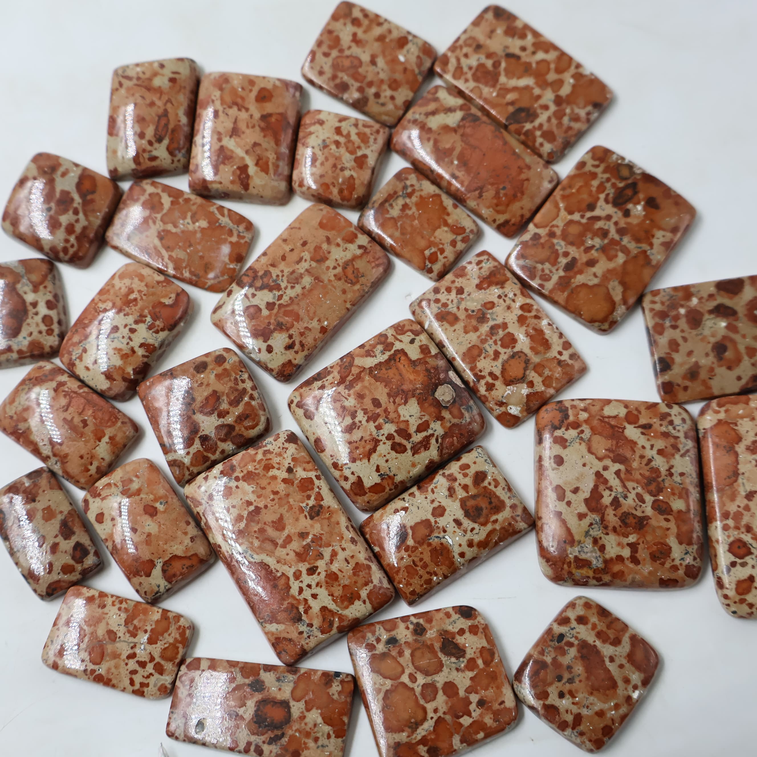 Natural Asteroid Jasper Square -Size Gemstone (Cabochon ) Asteroid Jasper