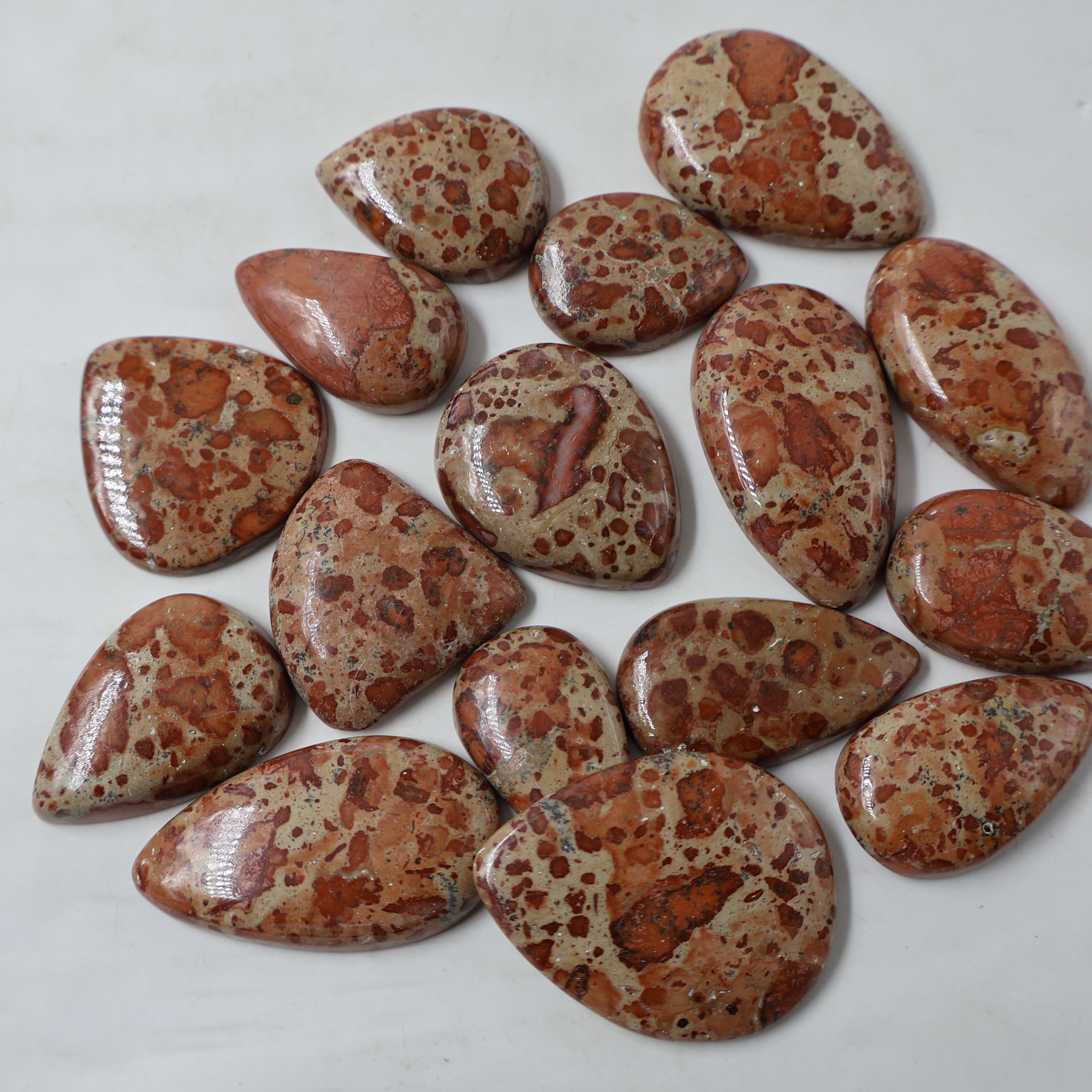 Natural Asteroid Jasper Pear -Size Gemstone (Cabochon ) Asteroid Jasper