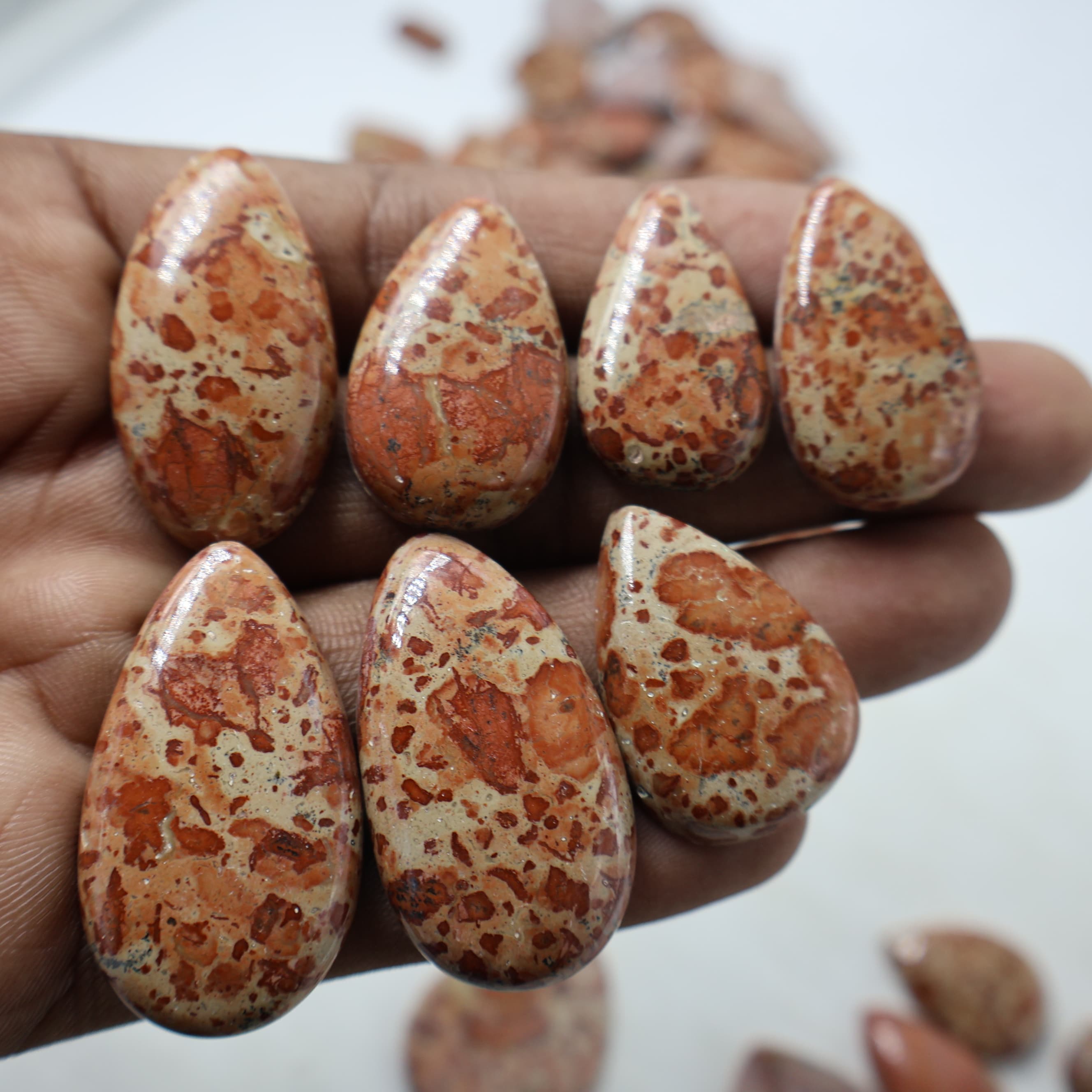 Natural Asteroid Jasper Pear -Size Gemstone (Cabochon ) Asteroid Jasper