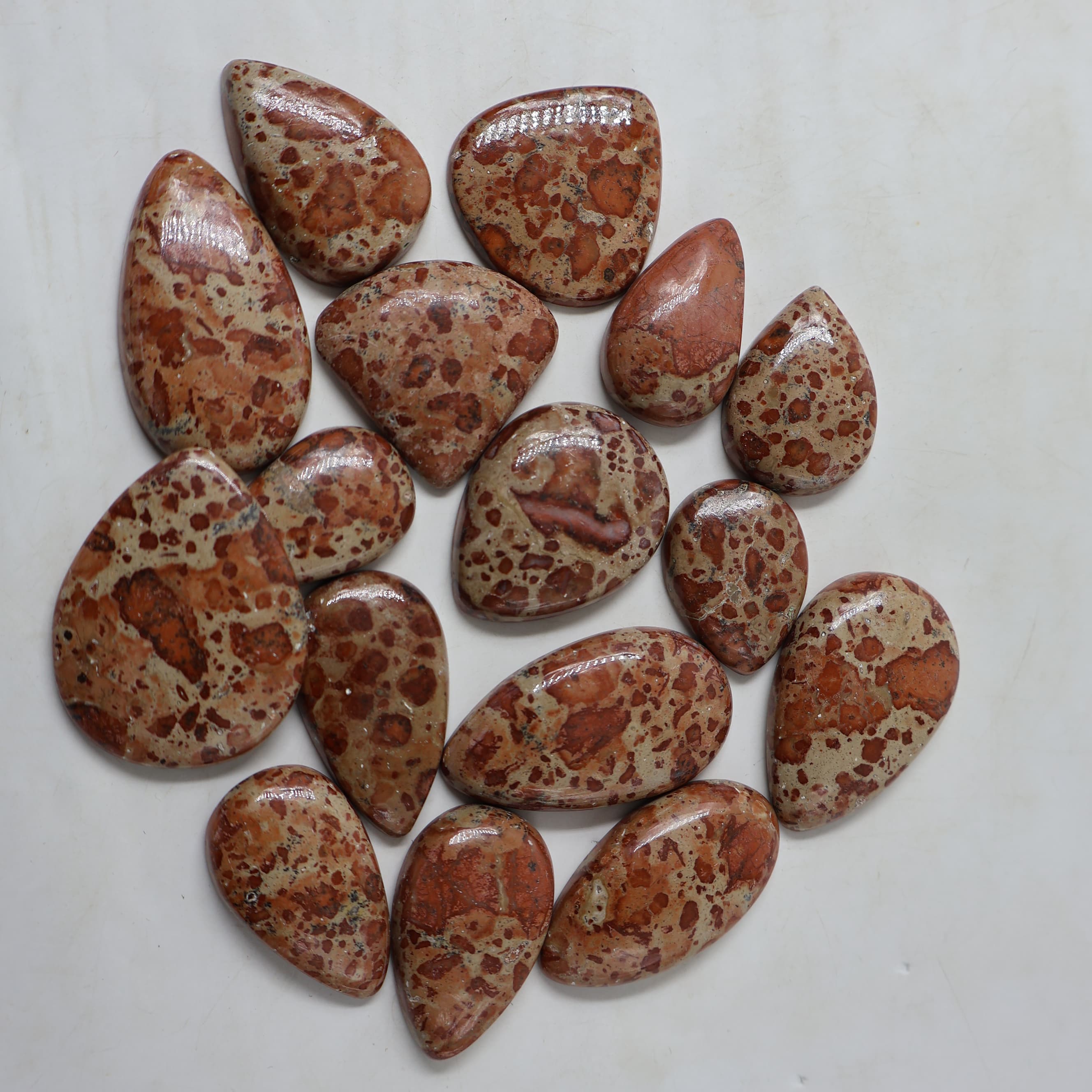 Natural Asteroid Jasper Pear -Size Gemstone (Cabochon ) Asteroid Jasper
