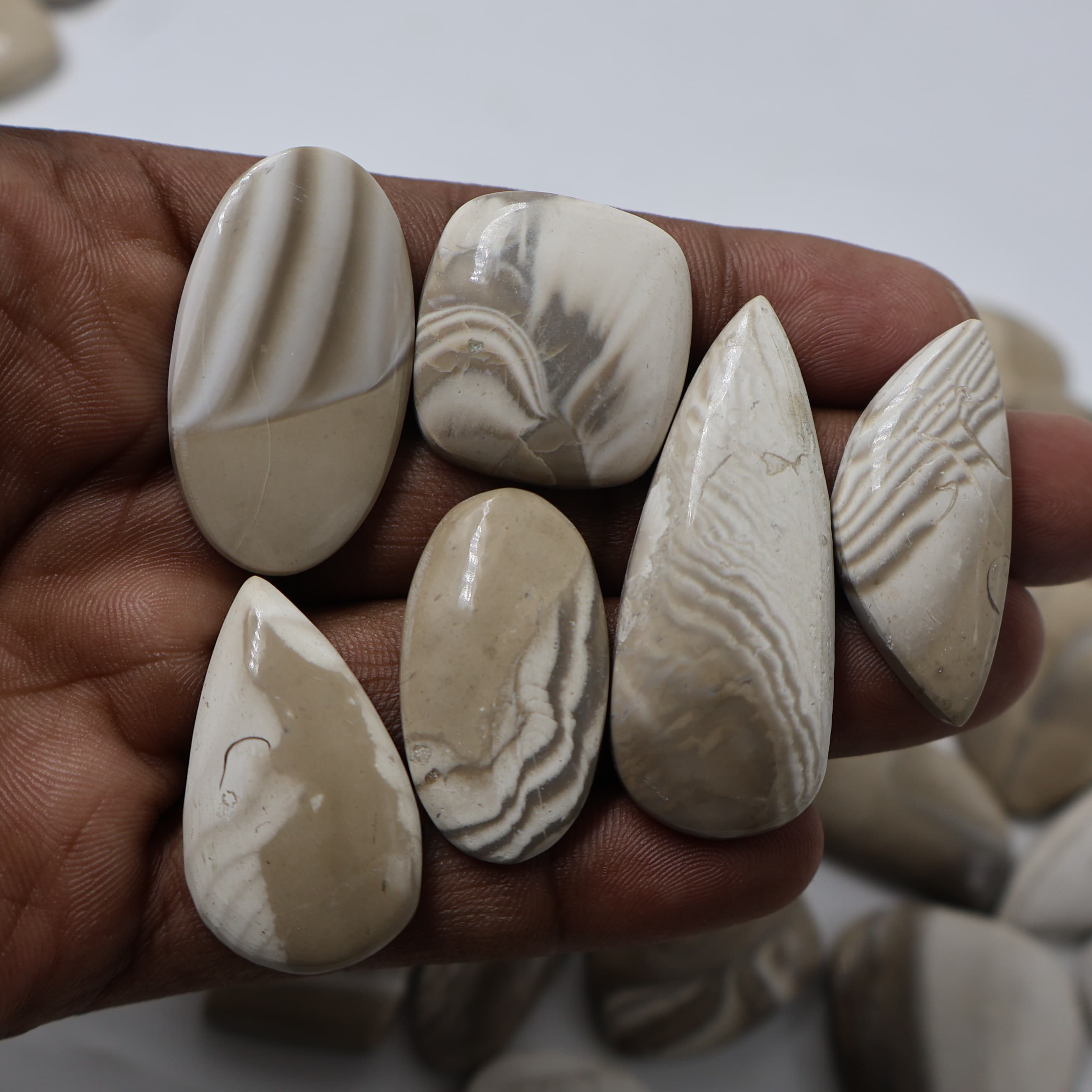 Natural Flint Jasper  Mix-Size Gemstone (Cabochon ) Flint Jasper