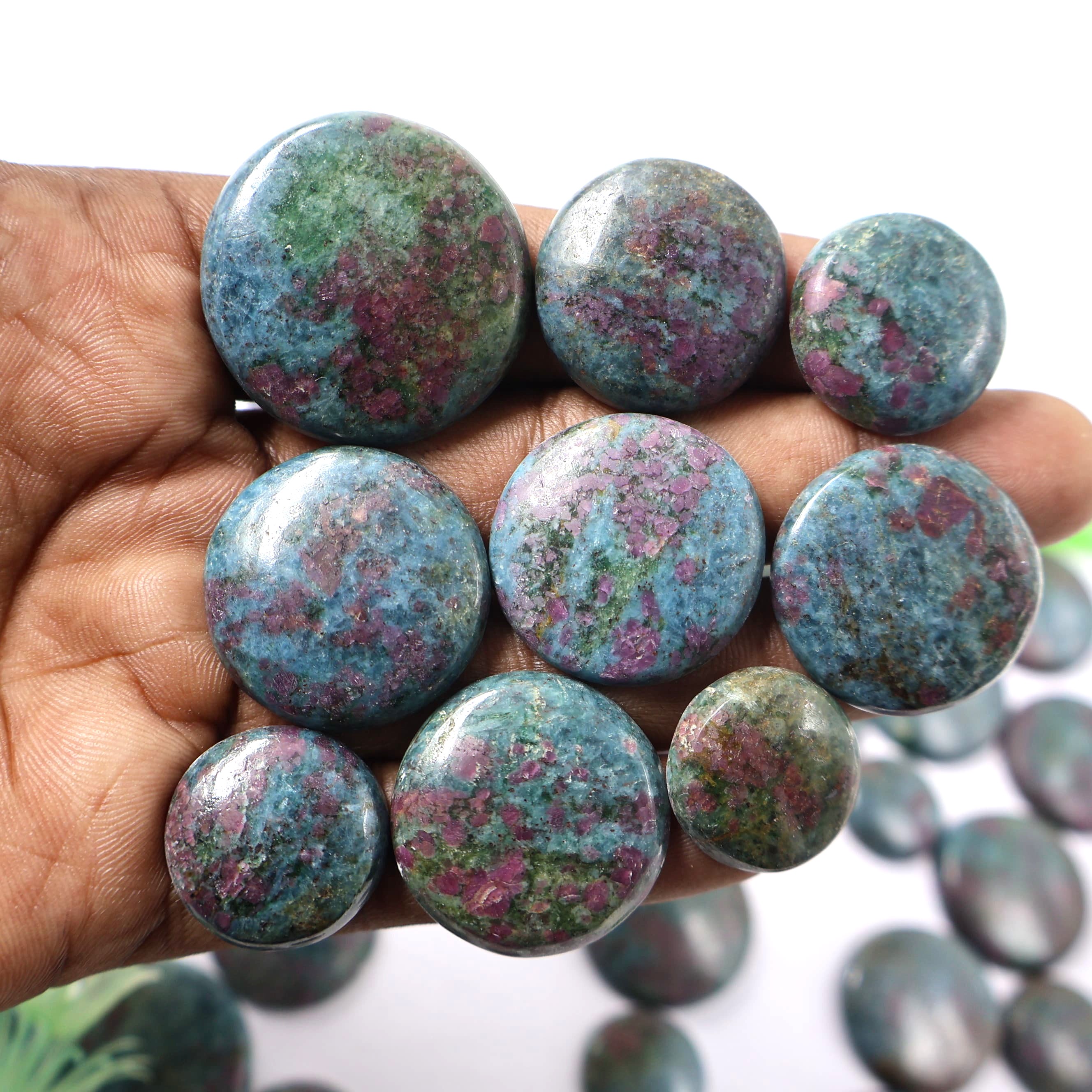 Natural Ruby Kyanite Mix Shape -Size Gemstone (Cabochon ) Ruby 