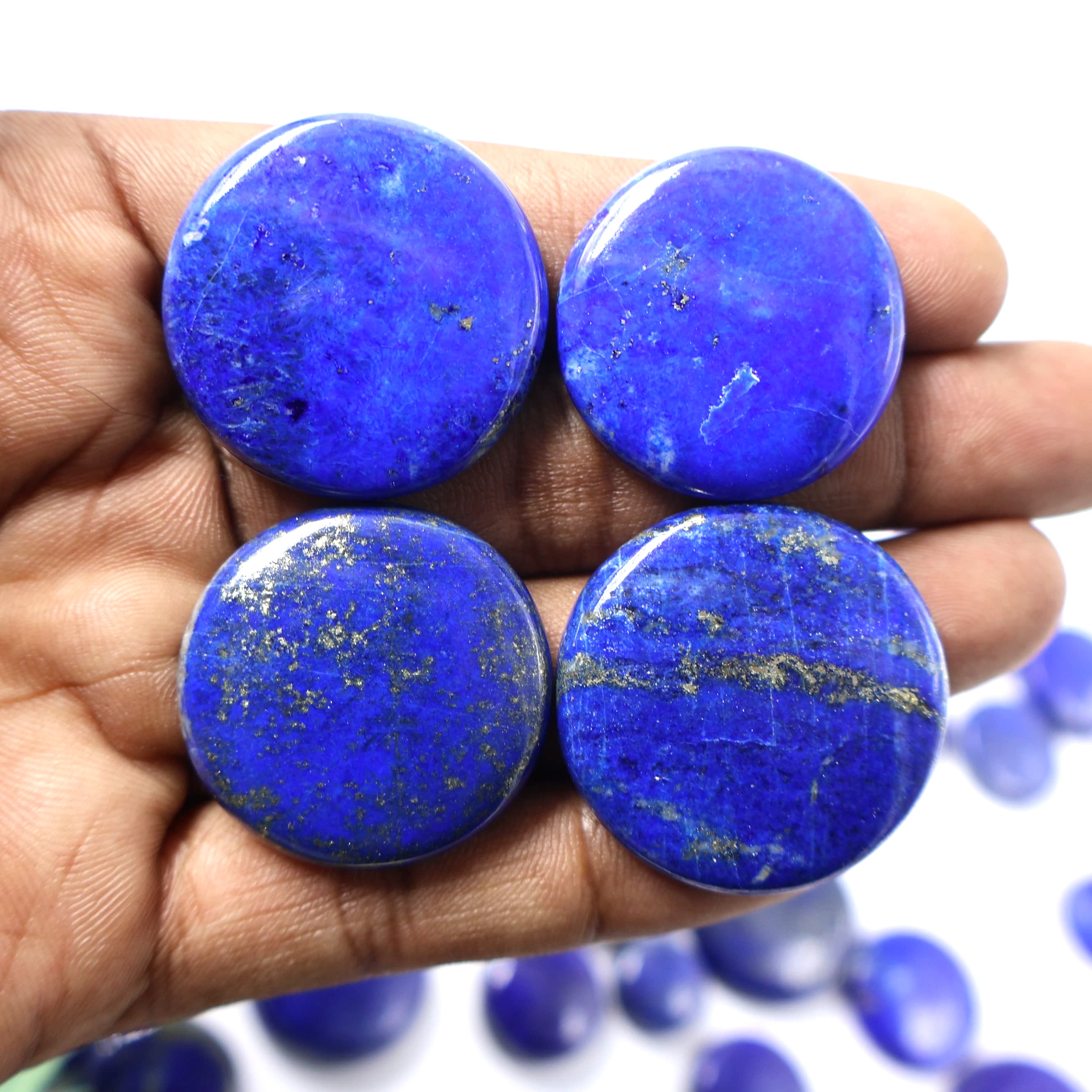 Natural Lapis Lazuli Round Shape -Size Gemstone (Cabochon )  Lapis Lazuli