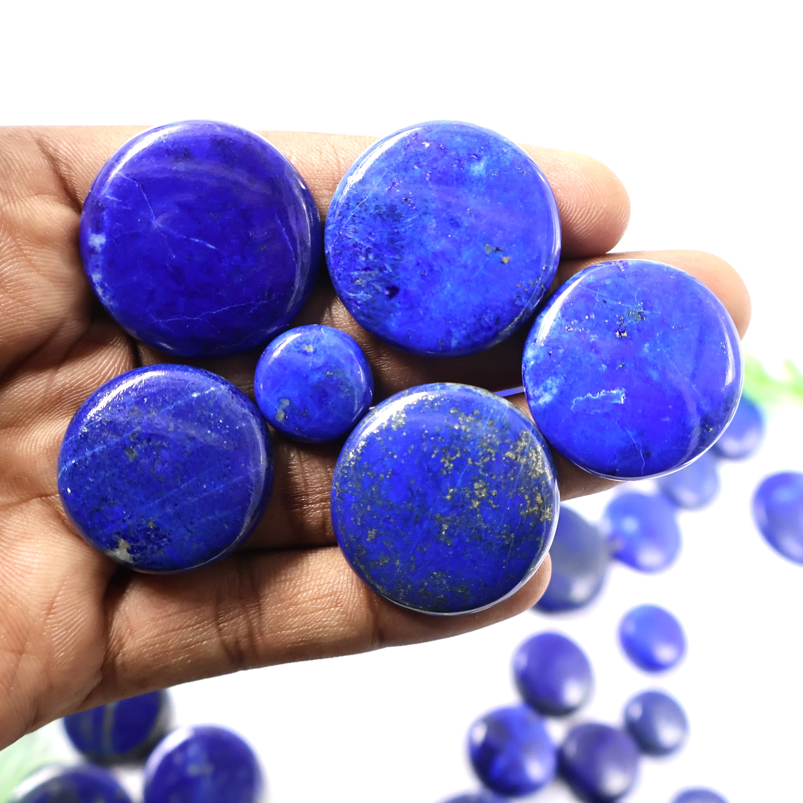 Natural Lapis Lazuli Round Shape -Size Gemstone (Cabochon )  Lapis Lazuli