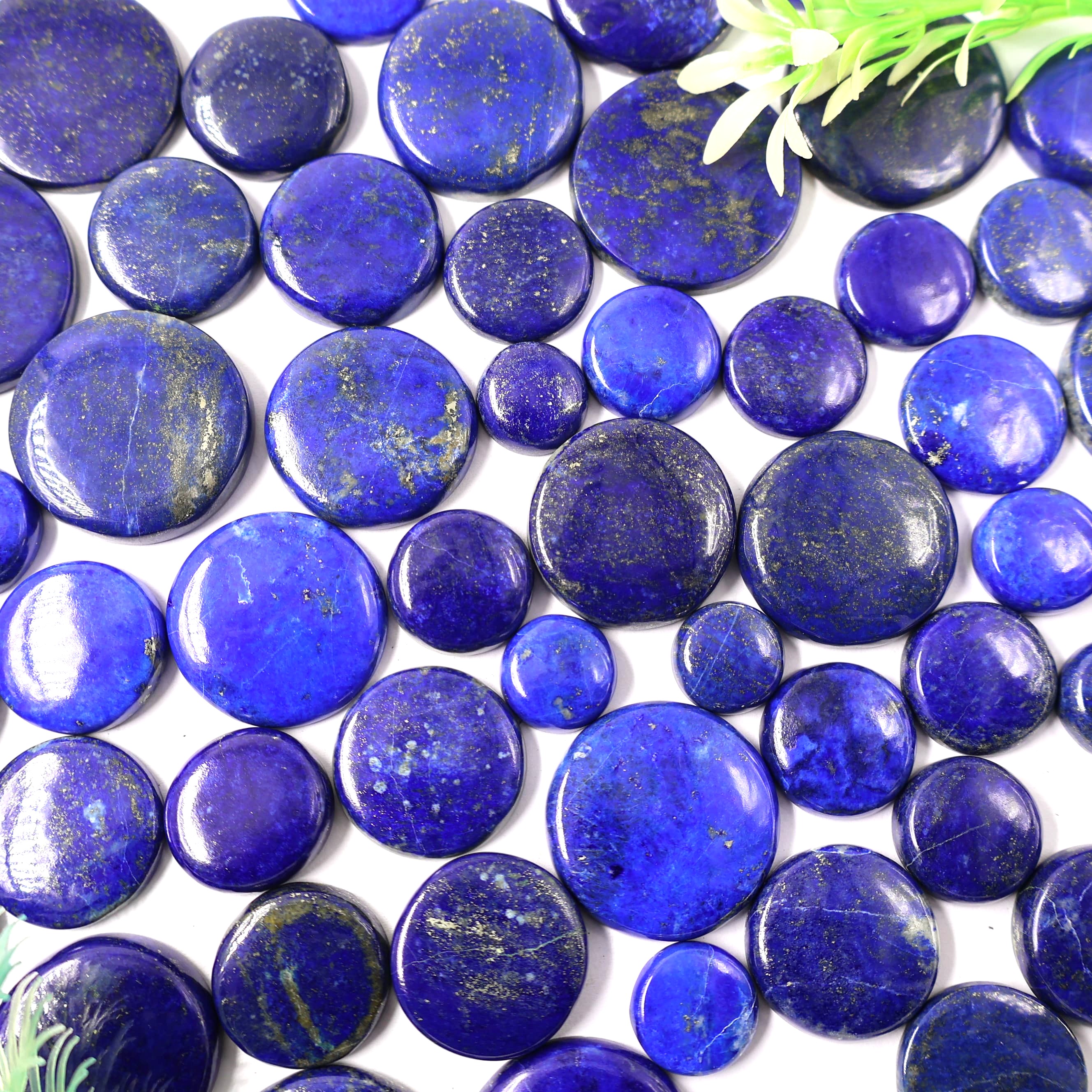 Natural Lapis Lazuli Round Shape -Size Gemstone (Cabochon )  Lapis Lazuli