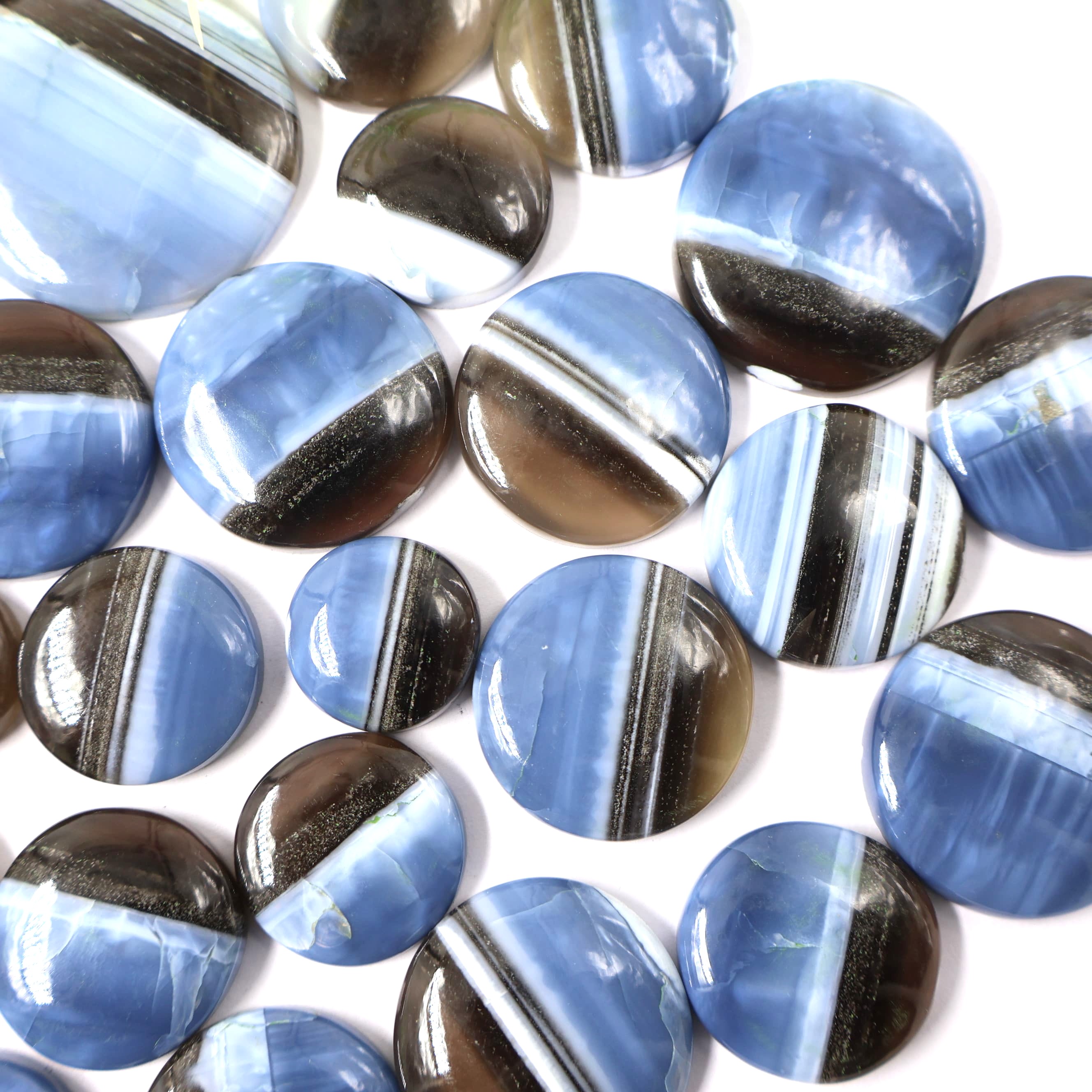 Natural Blue Opal Round Shape -Size Gemstone (Cabochon ) Blue Opal