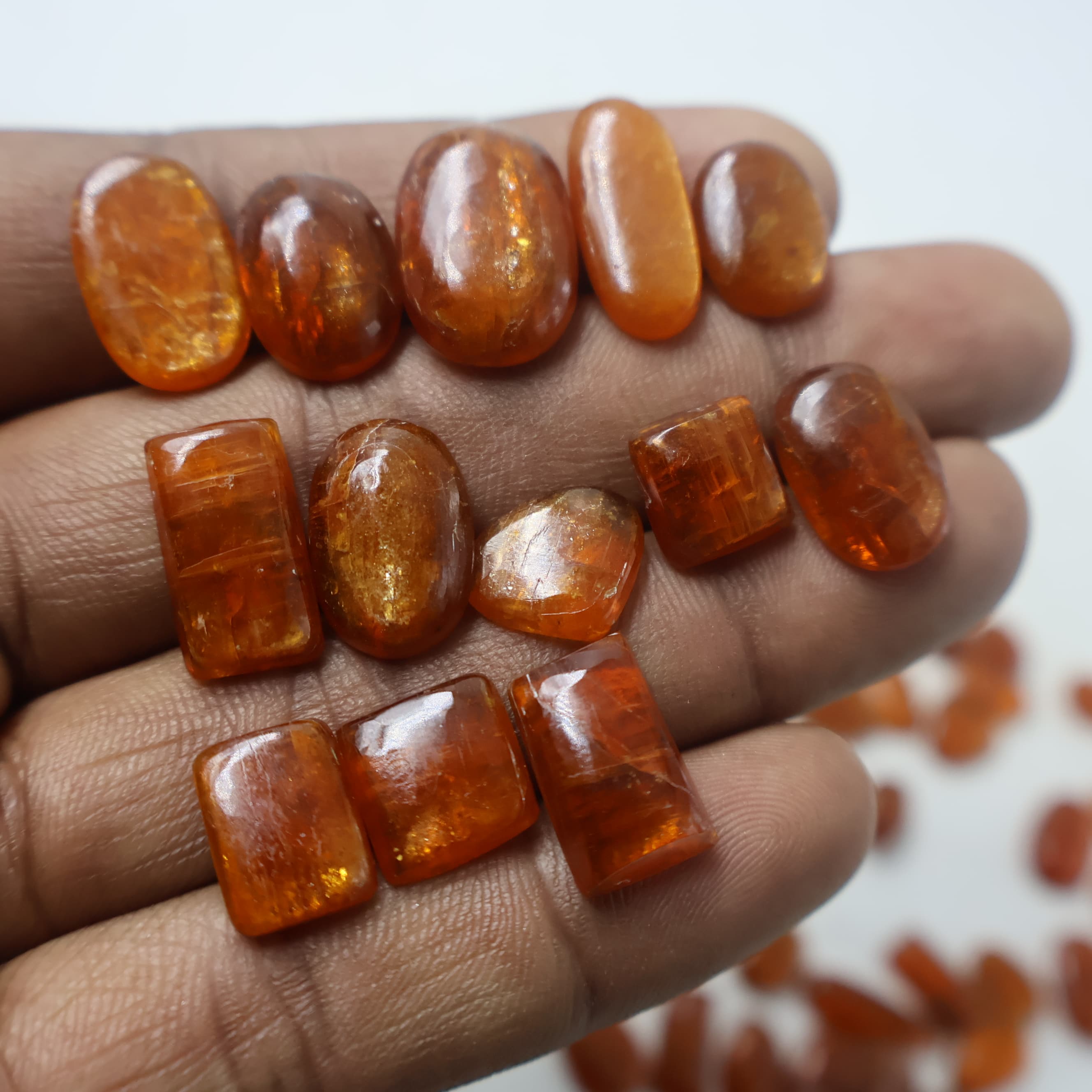 Natural Orange Kyanite Mix Shape -Size Gemstone (Cabochon ) Orange Kyanite