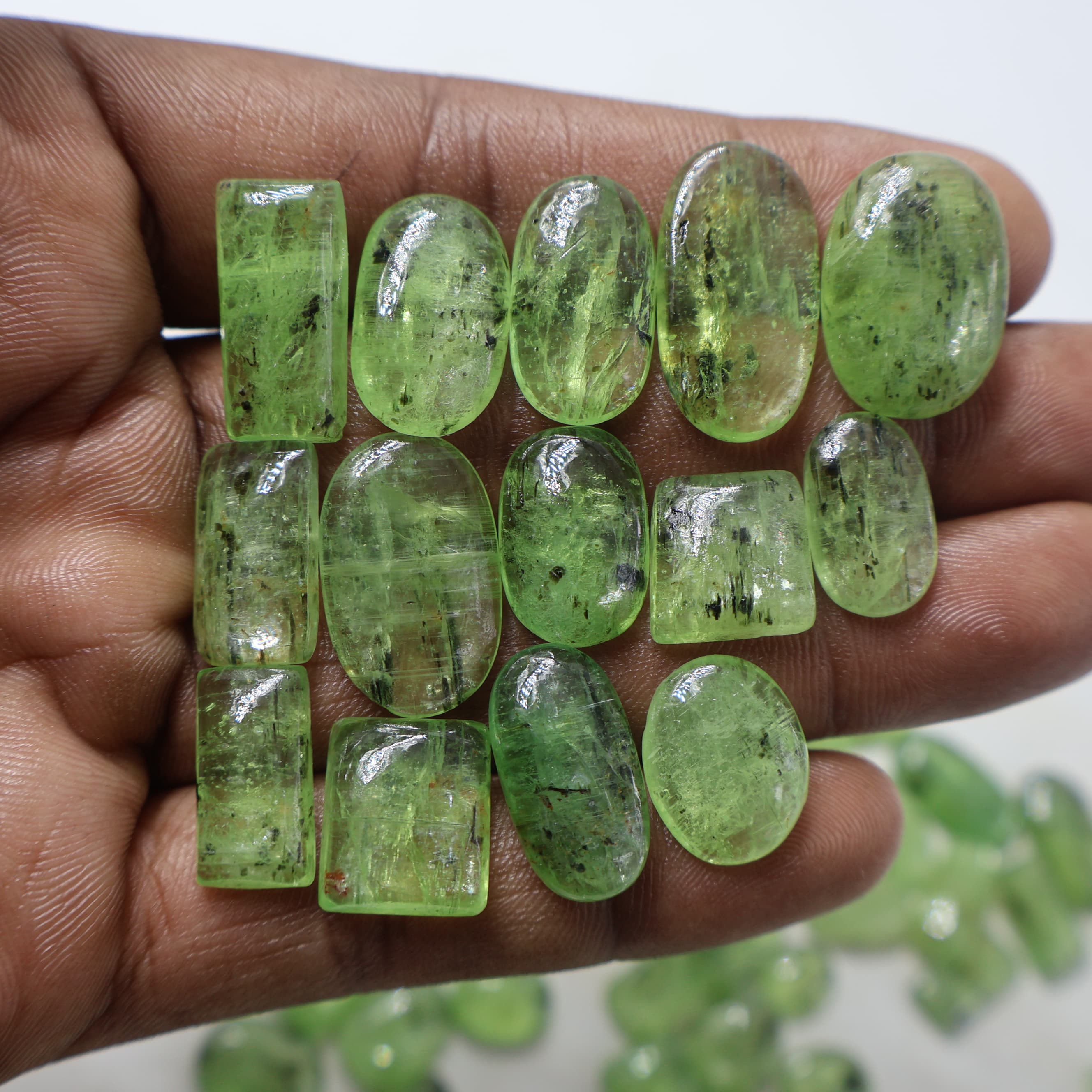 Natural Green Kyanite Mix Shape -Size Gemstone (Cabochon ) Green Kyanite