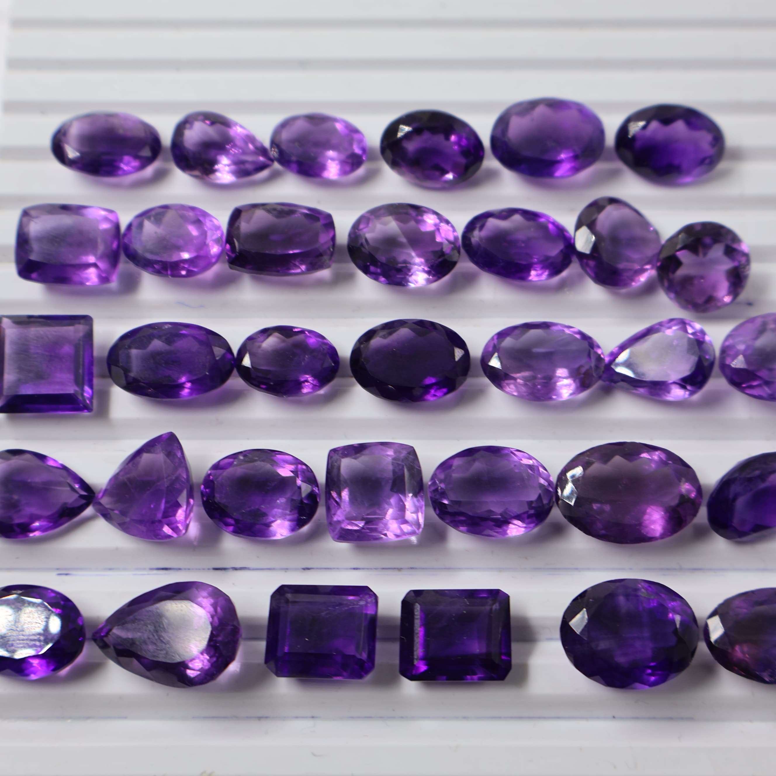 Natural Amethyst Faceted  Mix Shape -Size Gemstone (Cabochon ) Amethyst 