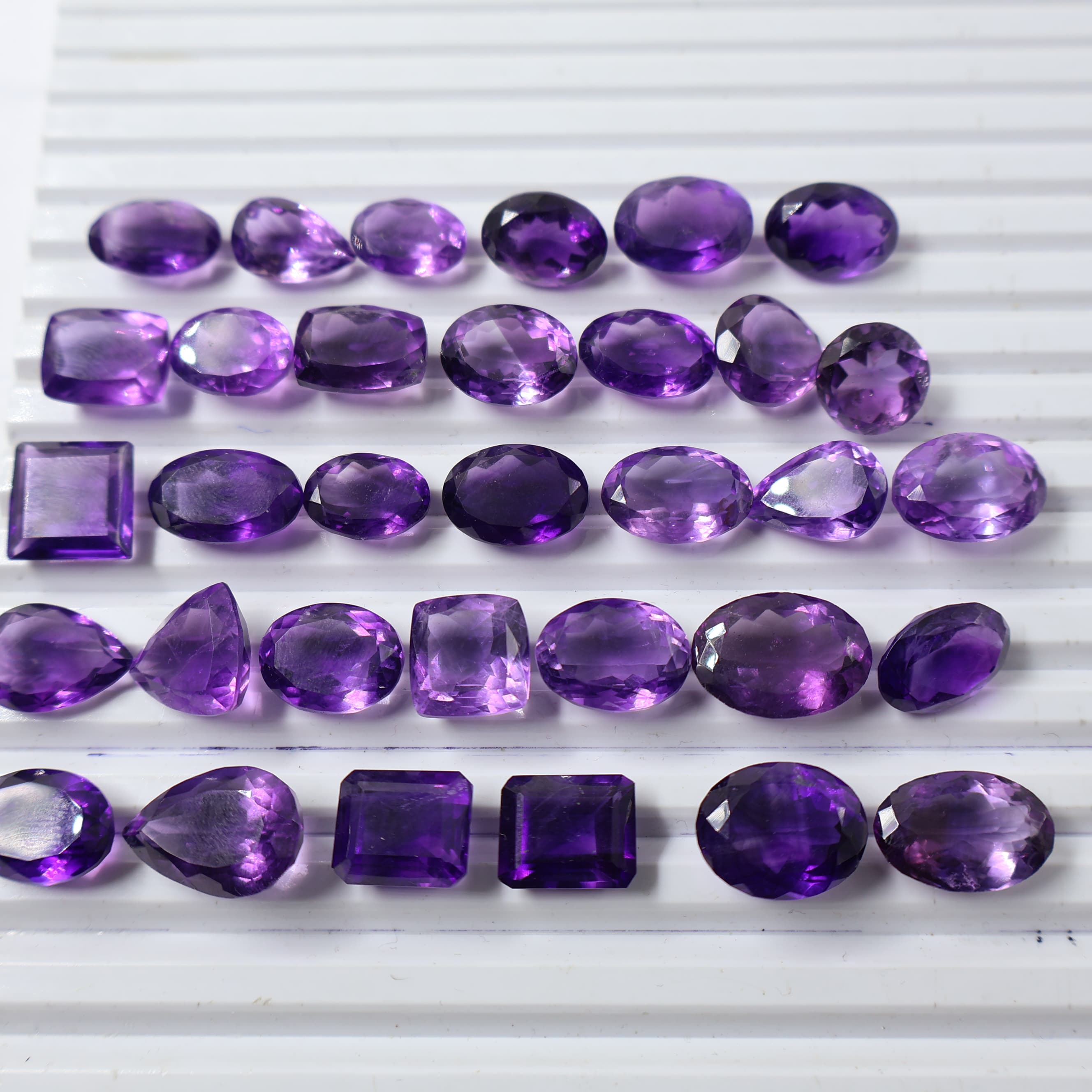 Natural Amethyst Faceted  Mix Shape -Size Gemstone (Cabochon ) Amethyst 