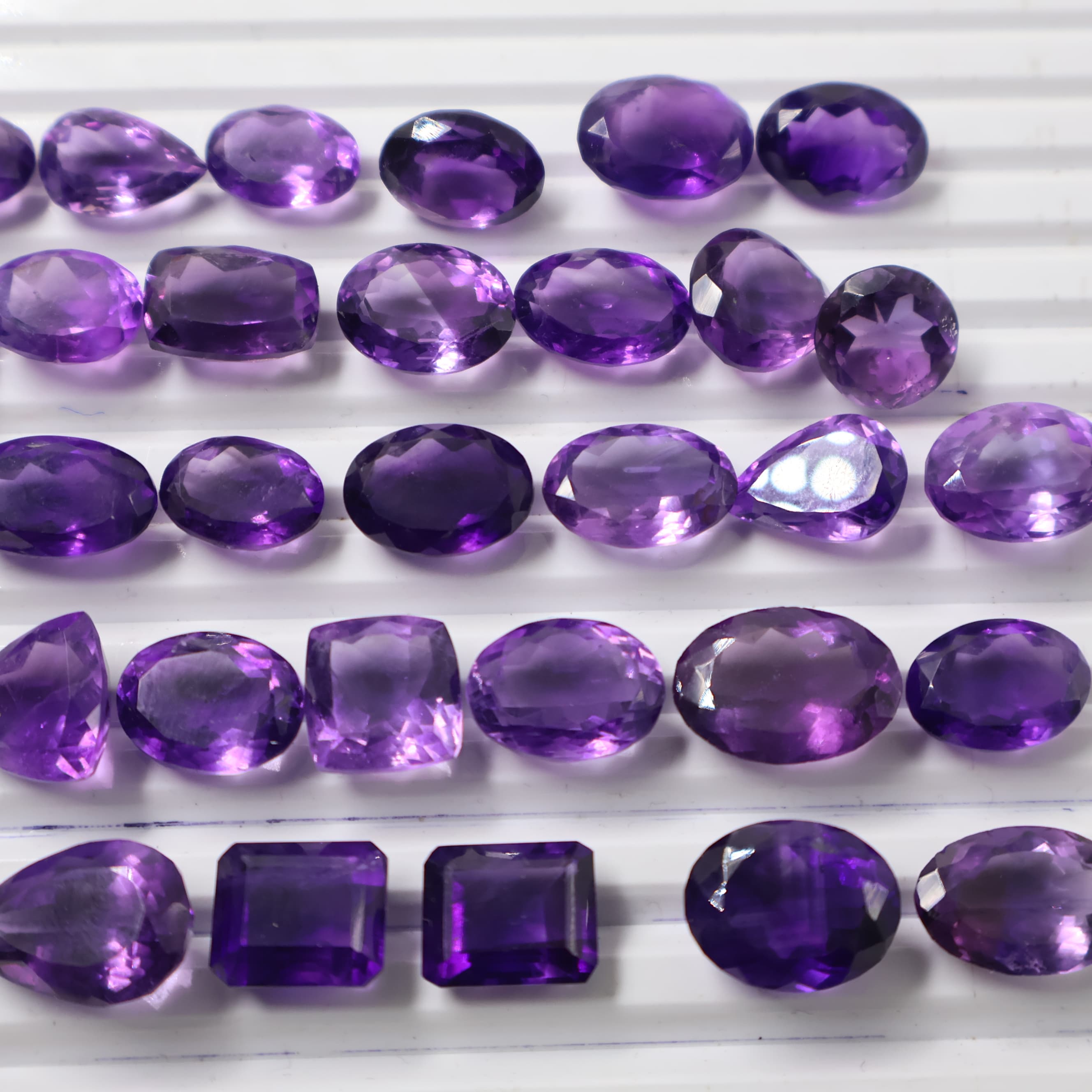 Natural Amethyst Faceted  Mix Shape -Size Gemstone (Cabochon ) Amethyst 