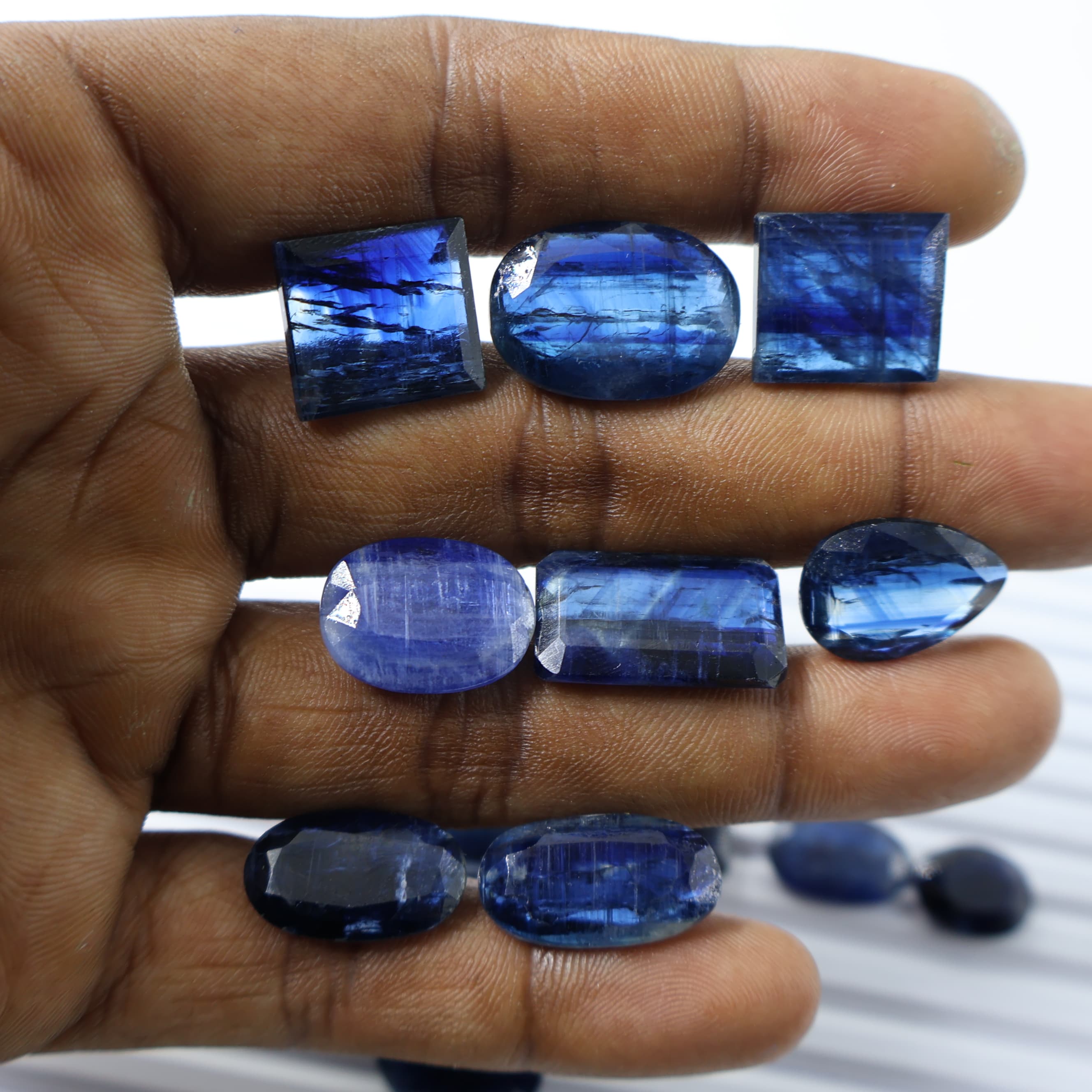 Natural Blue Kyanite Faceted Mix Shape -Size Gemstone (Cabochon ) Blue Kyanite