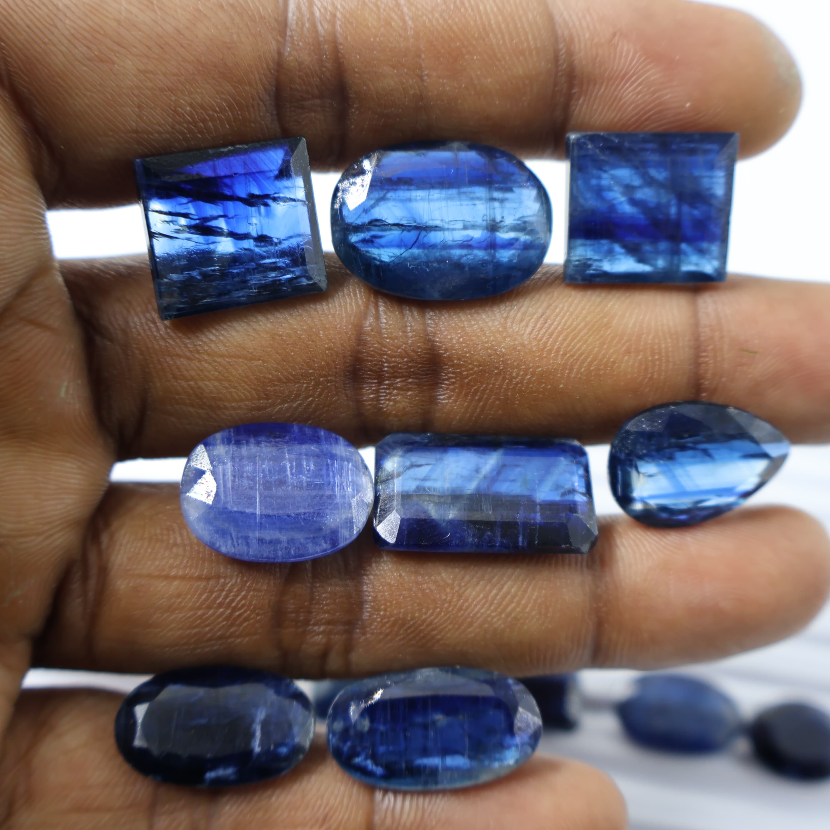 Natural Blue Kyanite Faceted Mix Shape -Size Gemstone (Cabochon ) Blue Kyanite