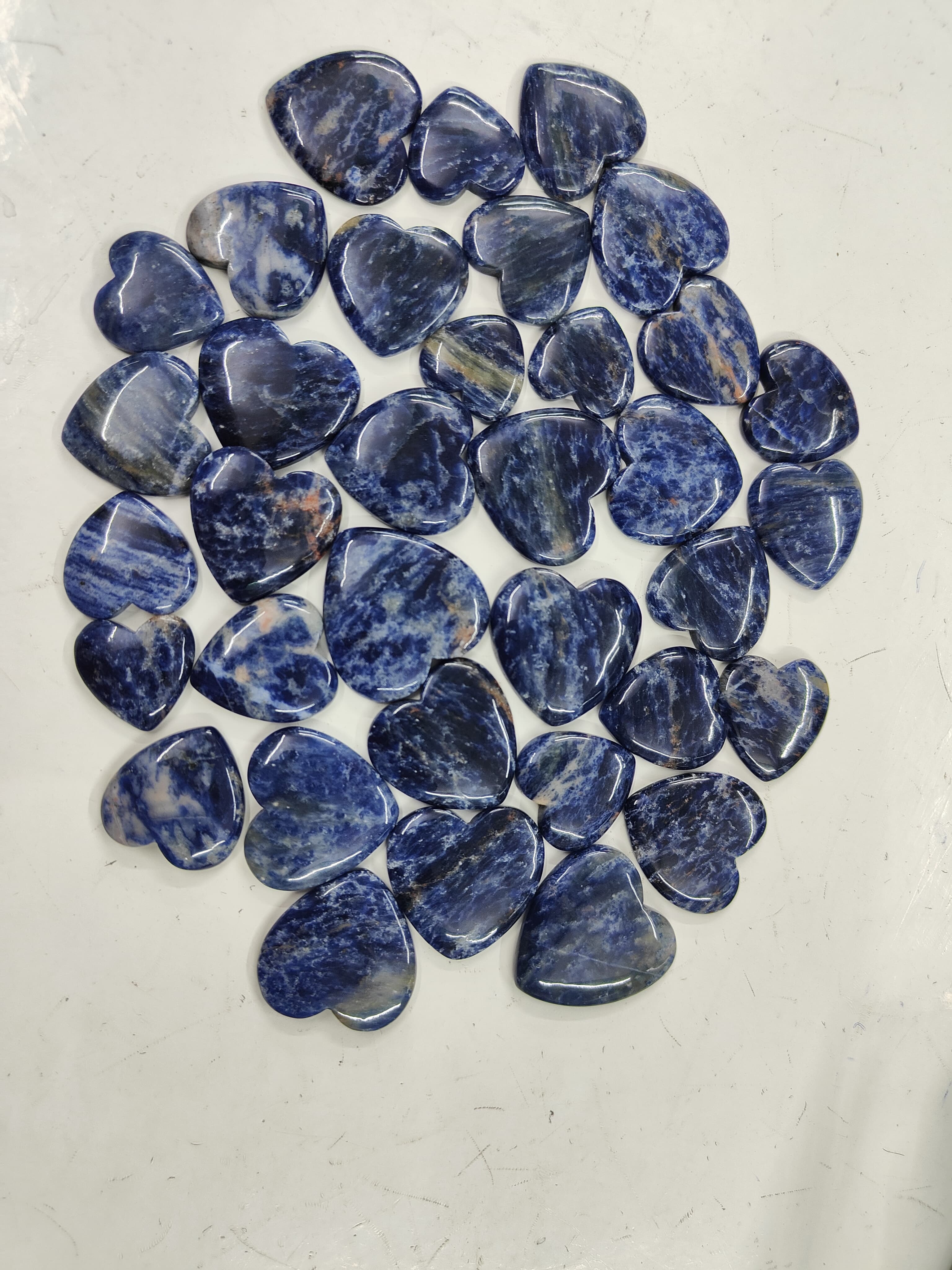 Natural Sodalite HeartvShape  -Size Gemstone (Cabochon ) Sodalite 