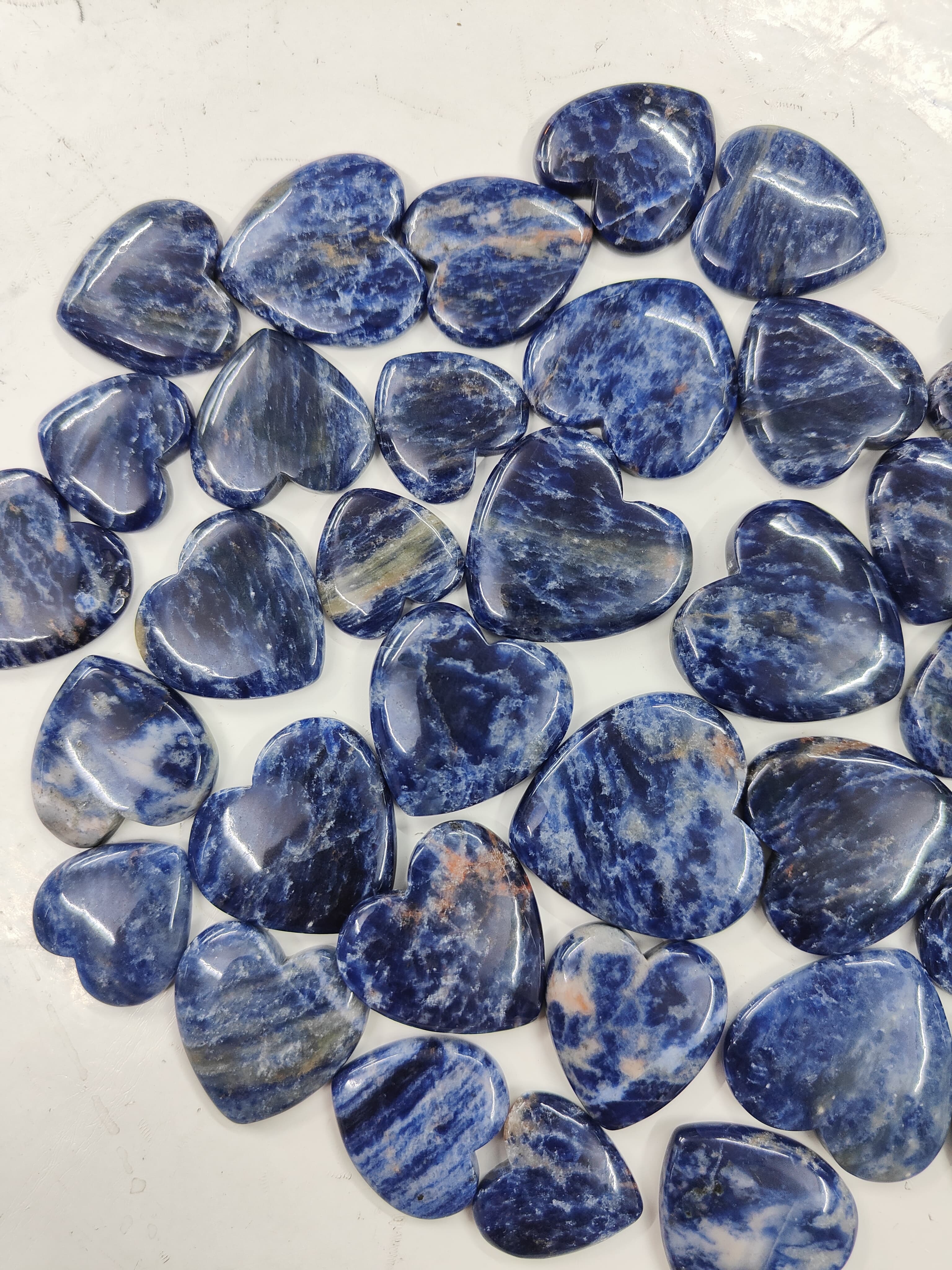 Natural Sodalite HeartvShape  -Size Gemstone (Cabochon ) Sodalite 