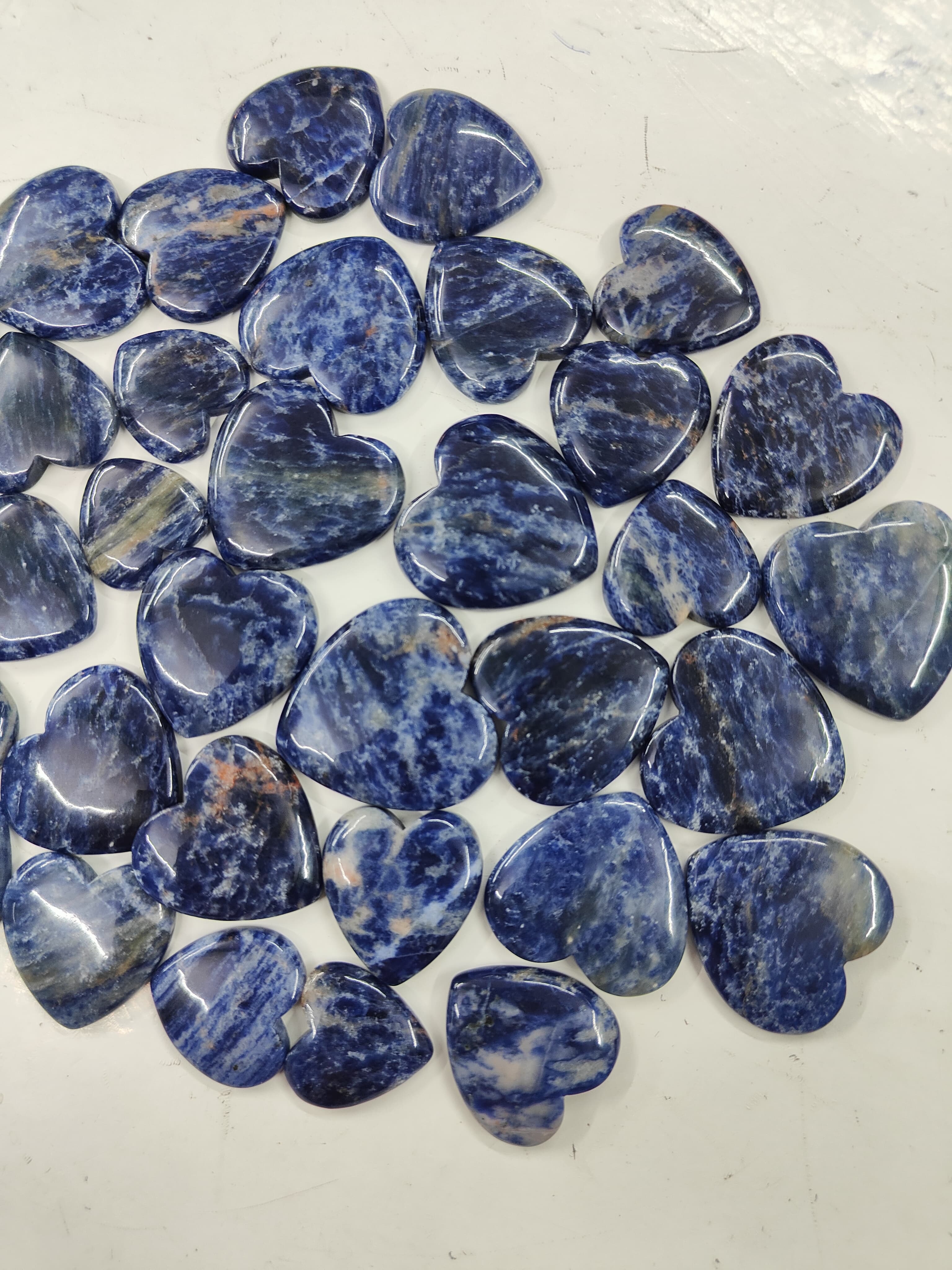 Natural Sodalite HeartvShape  -Size Gemstone (Cabochon ) Sodalite 