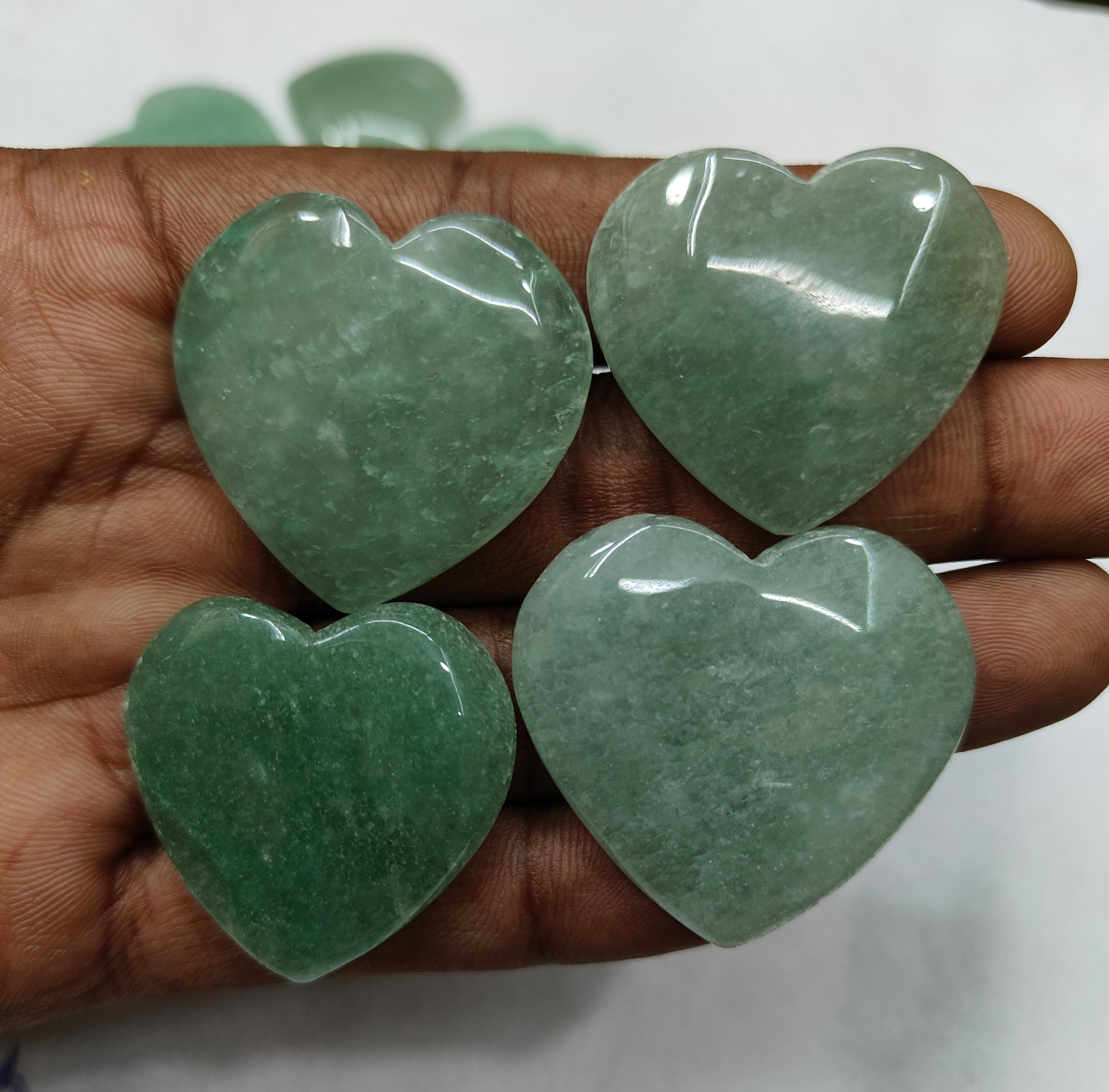 Natural Amzonite Heart Shape  -Size Gemstone (Cabochon ) Amzonite 