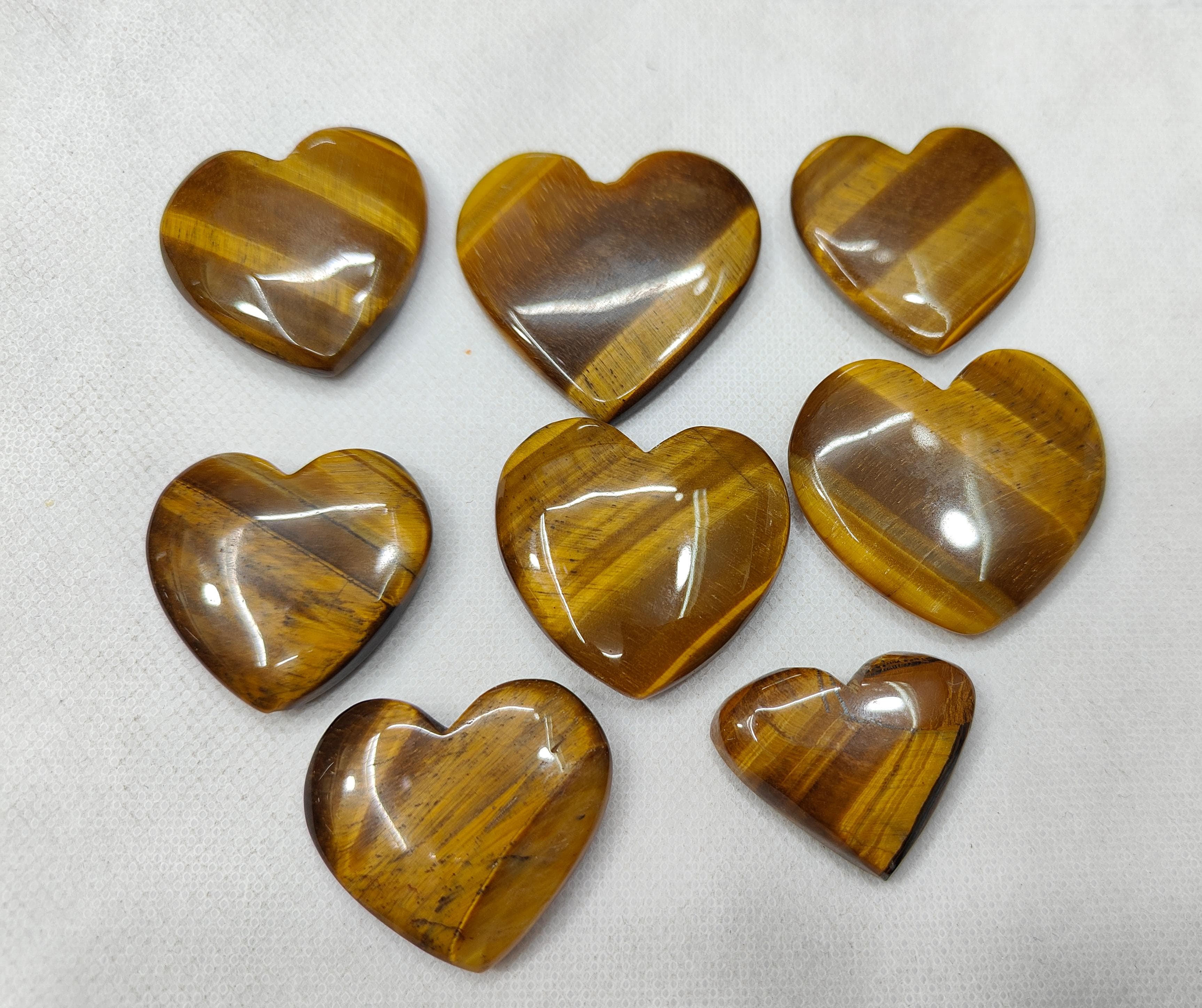 Natural Tiger eye Heart Shape  -Size Gemstone (Cabochon ) Tiger eye