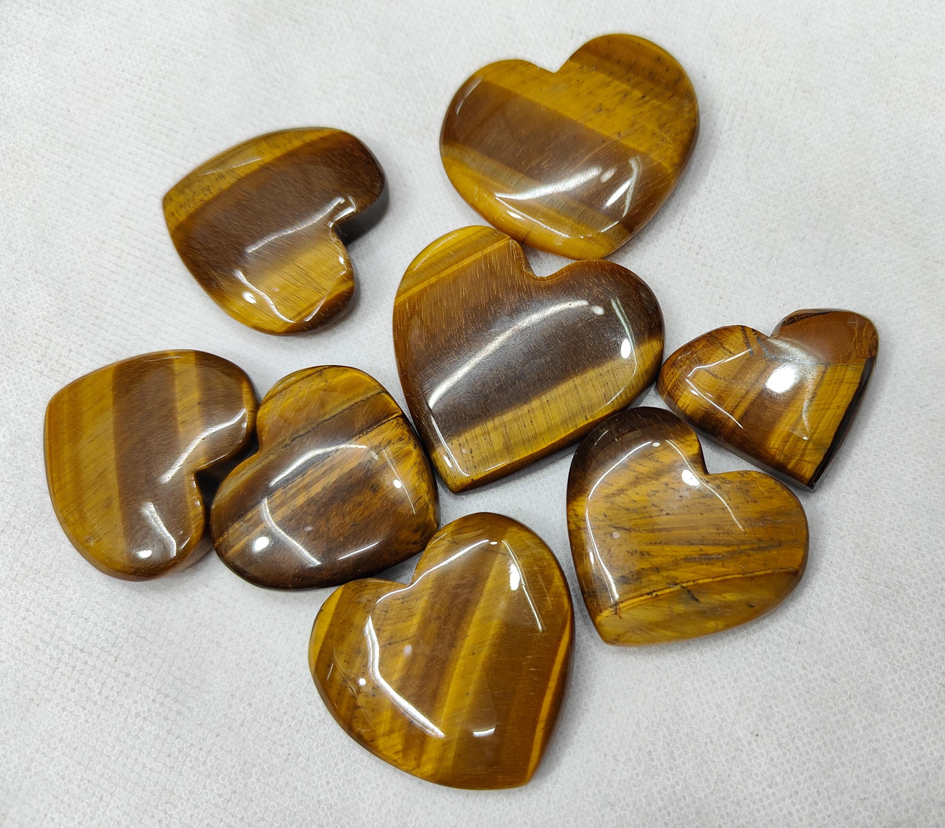 Natural Tiger eye Heart Shape  -Size Gemstone (Cabochon ) Tiger eye