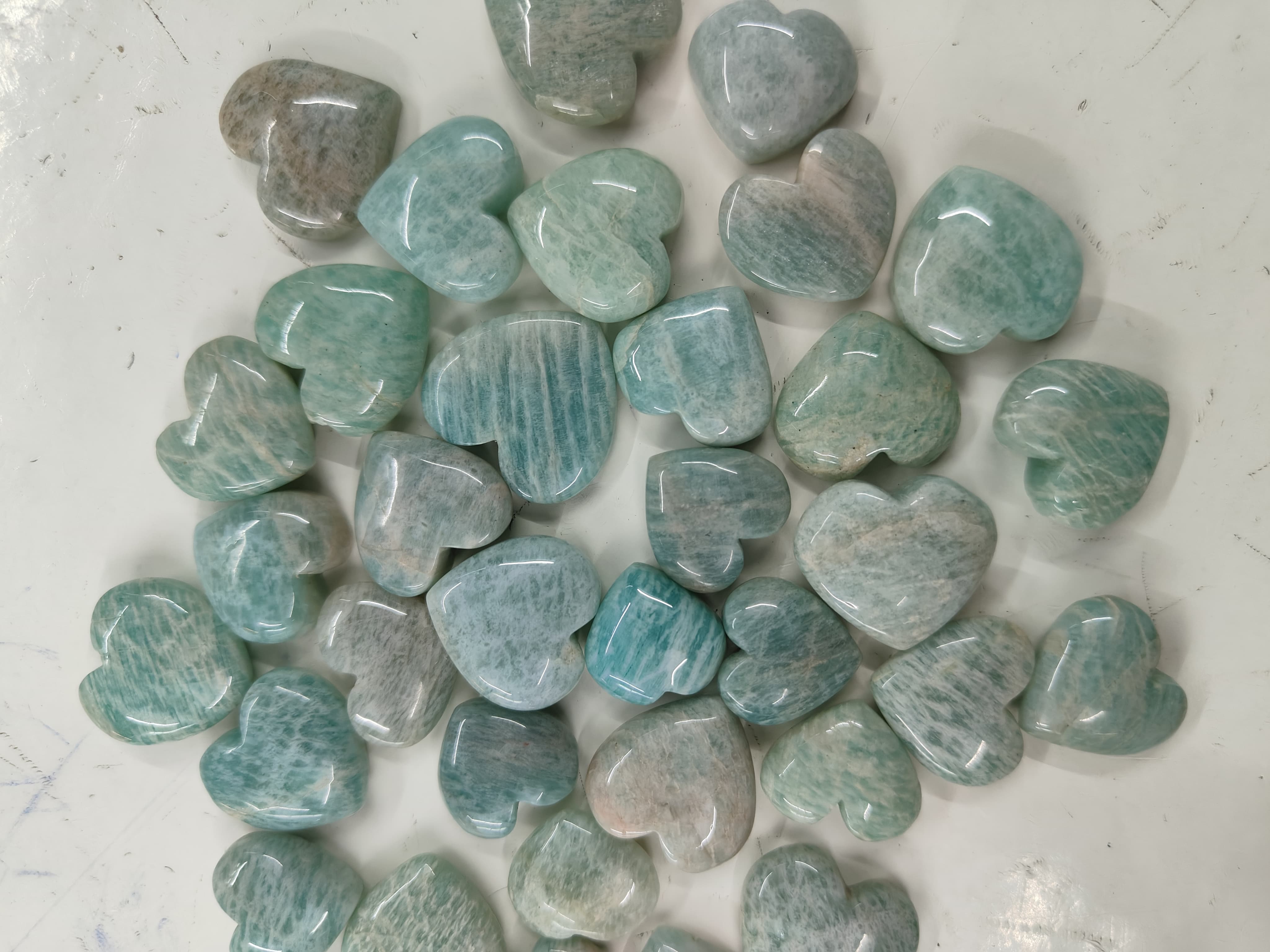 Natural Amazonite Heart Shape  -Size Gemstone (Cabochon )  Amazonite 