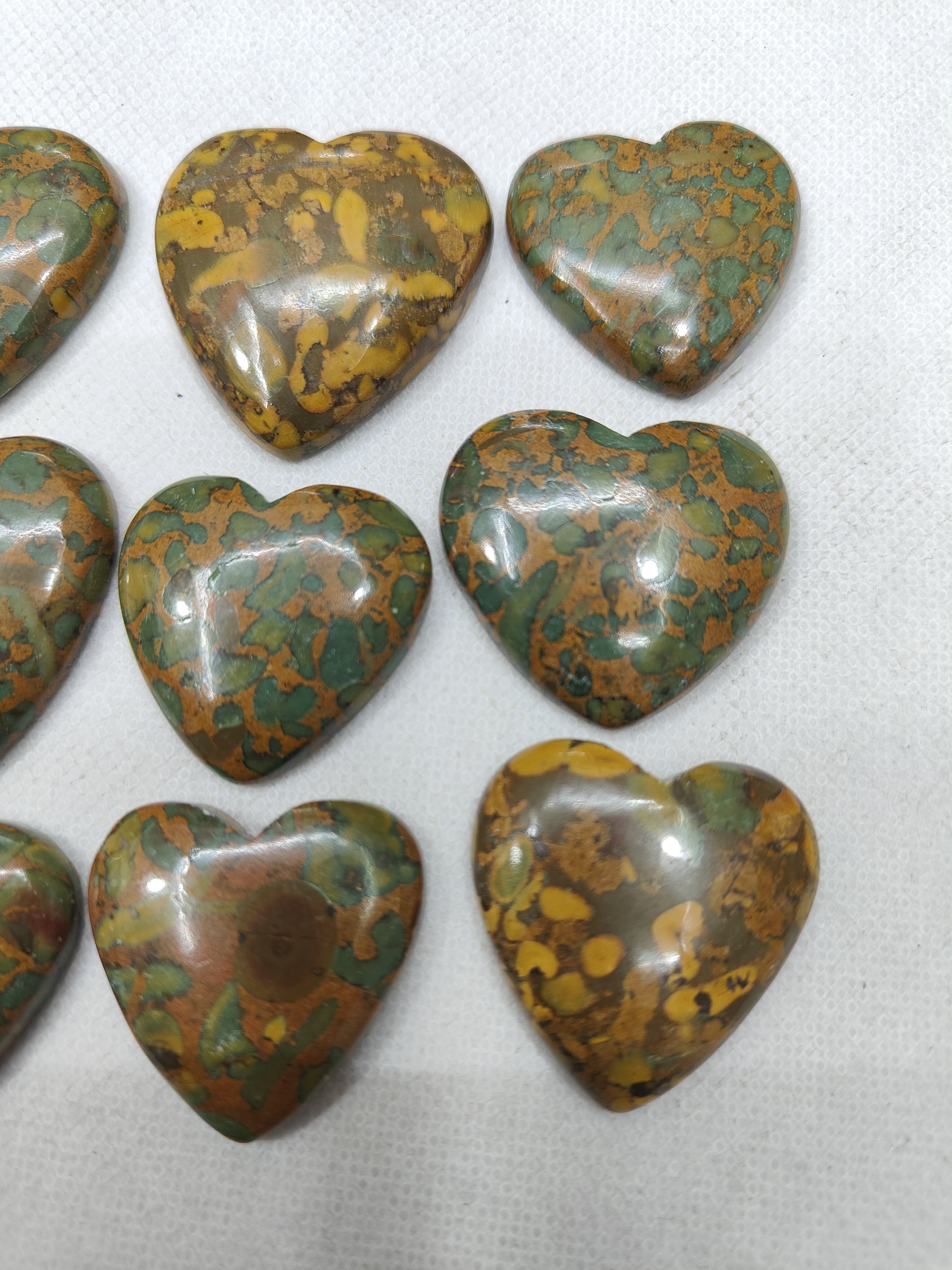 Natural Fruit Jasper Heart Shape  -Size Gemstone (Cabochon ) Fruit Jasper