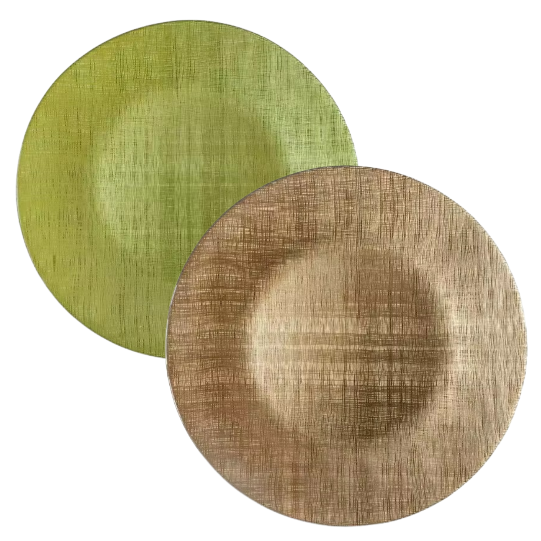Cloth Pattern Glass Charger Plates 8/Box