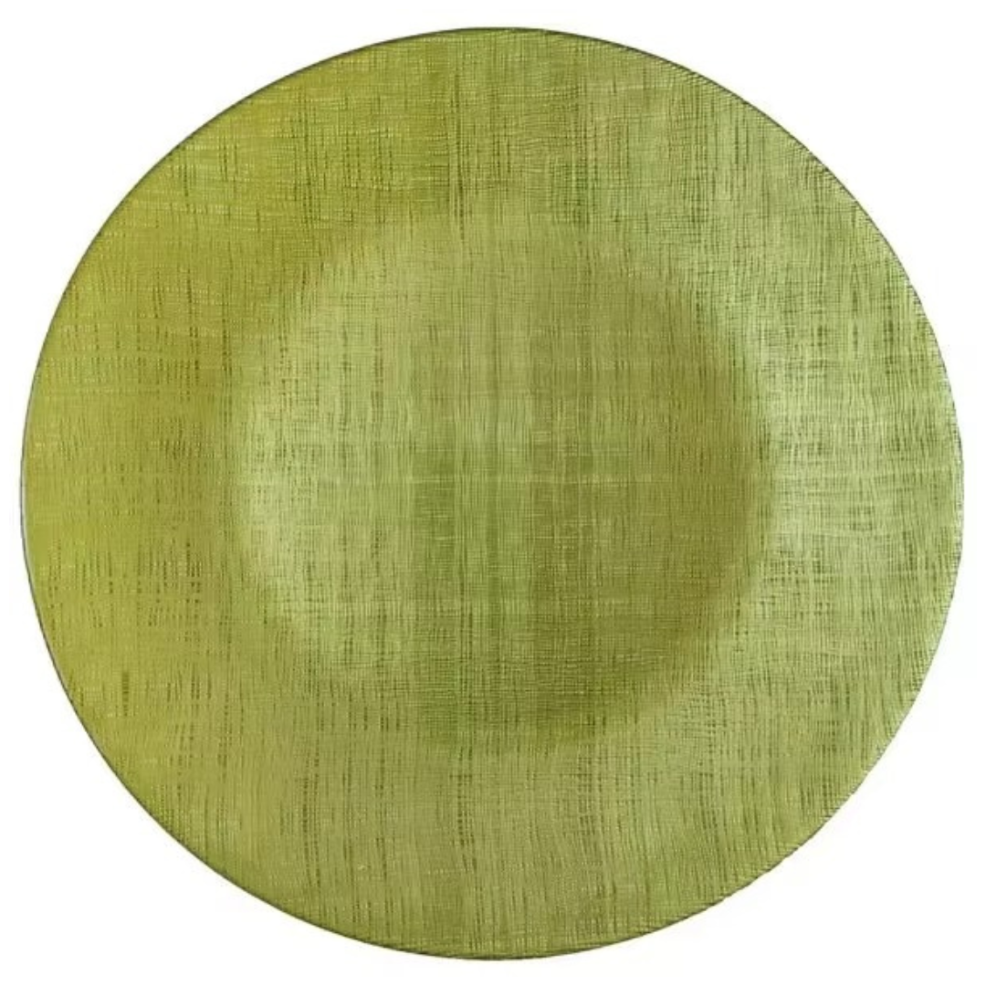 Cloth Pattern Glass Charger Plates 8/Box