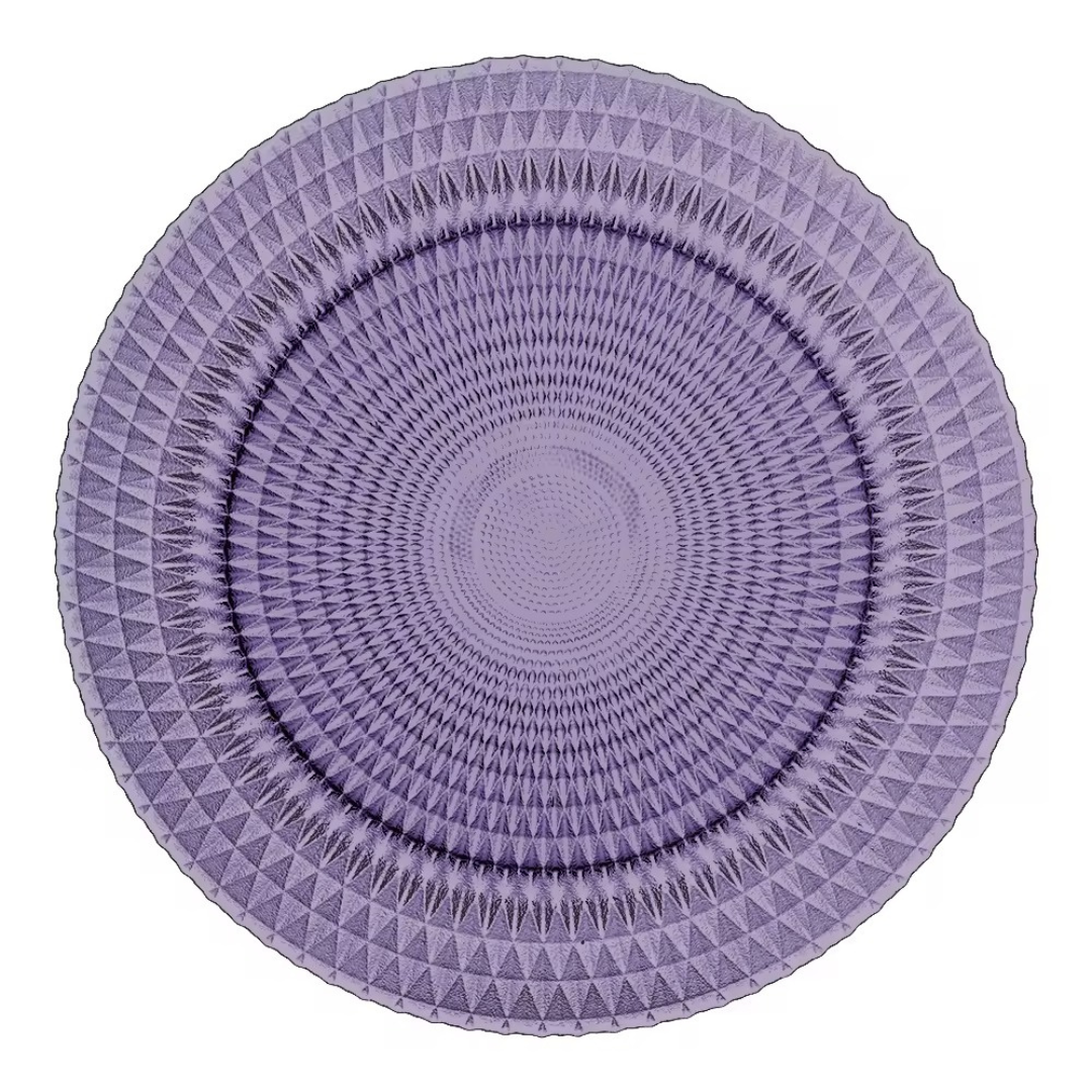 Diamond Pattern Glass Charger Plates 8/Box