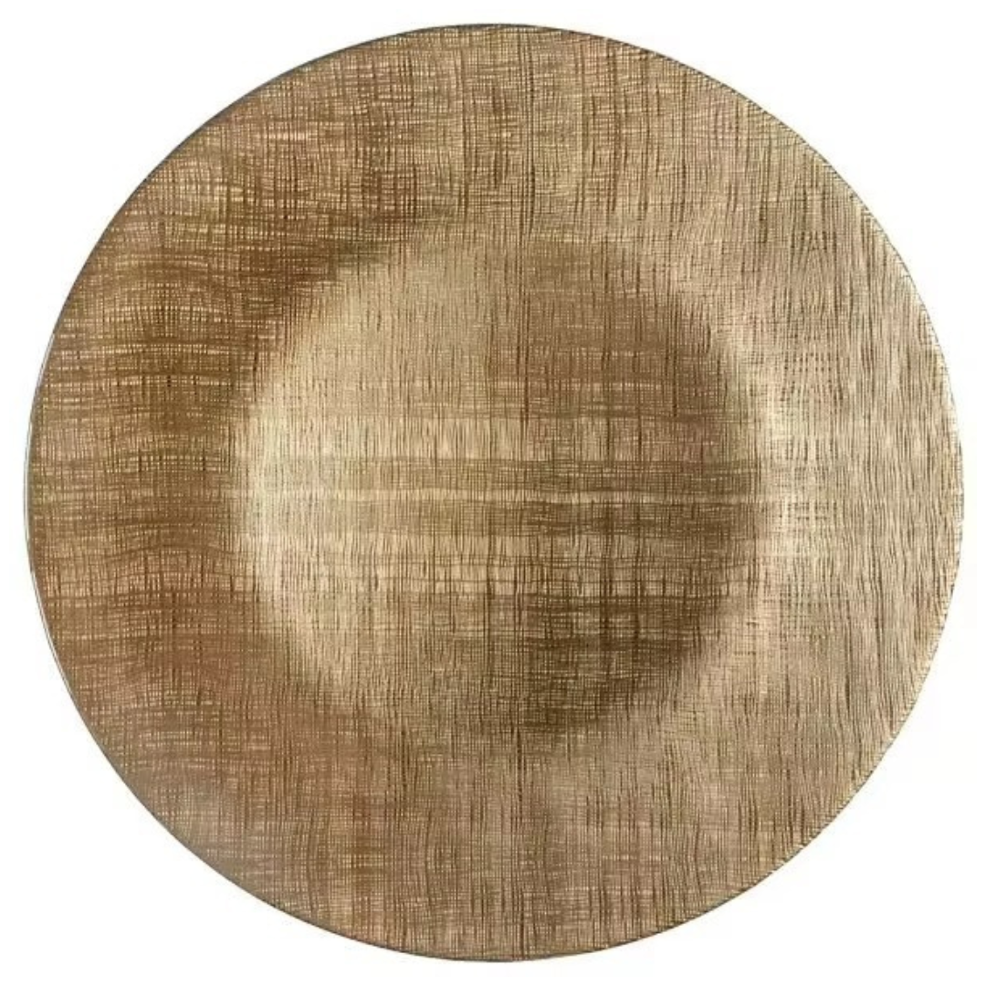 Cloth Pattern Glass Charger Plates 8/Box