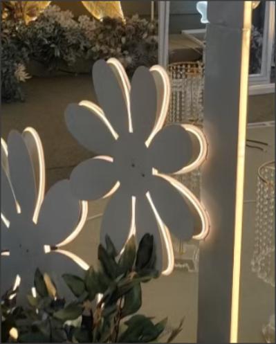 3D Metal Daisy Backdrop Panel