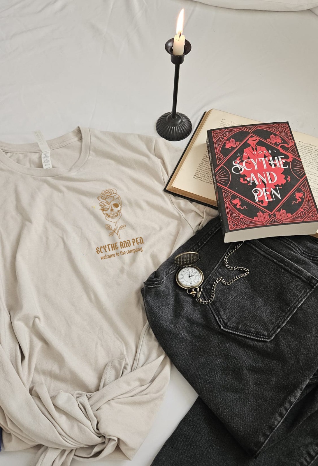 Scythe and Pen by A.C. Hobbs inspired tee