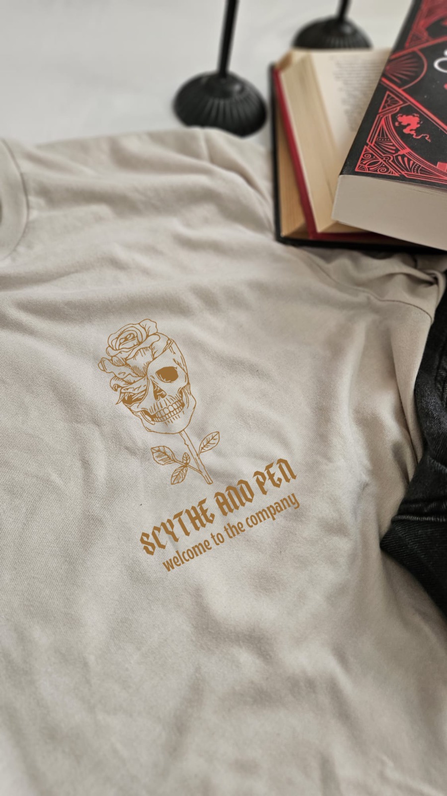 Scythe and Pen by A.C. Hobbs inspired tee