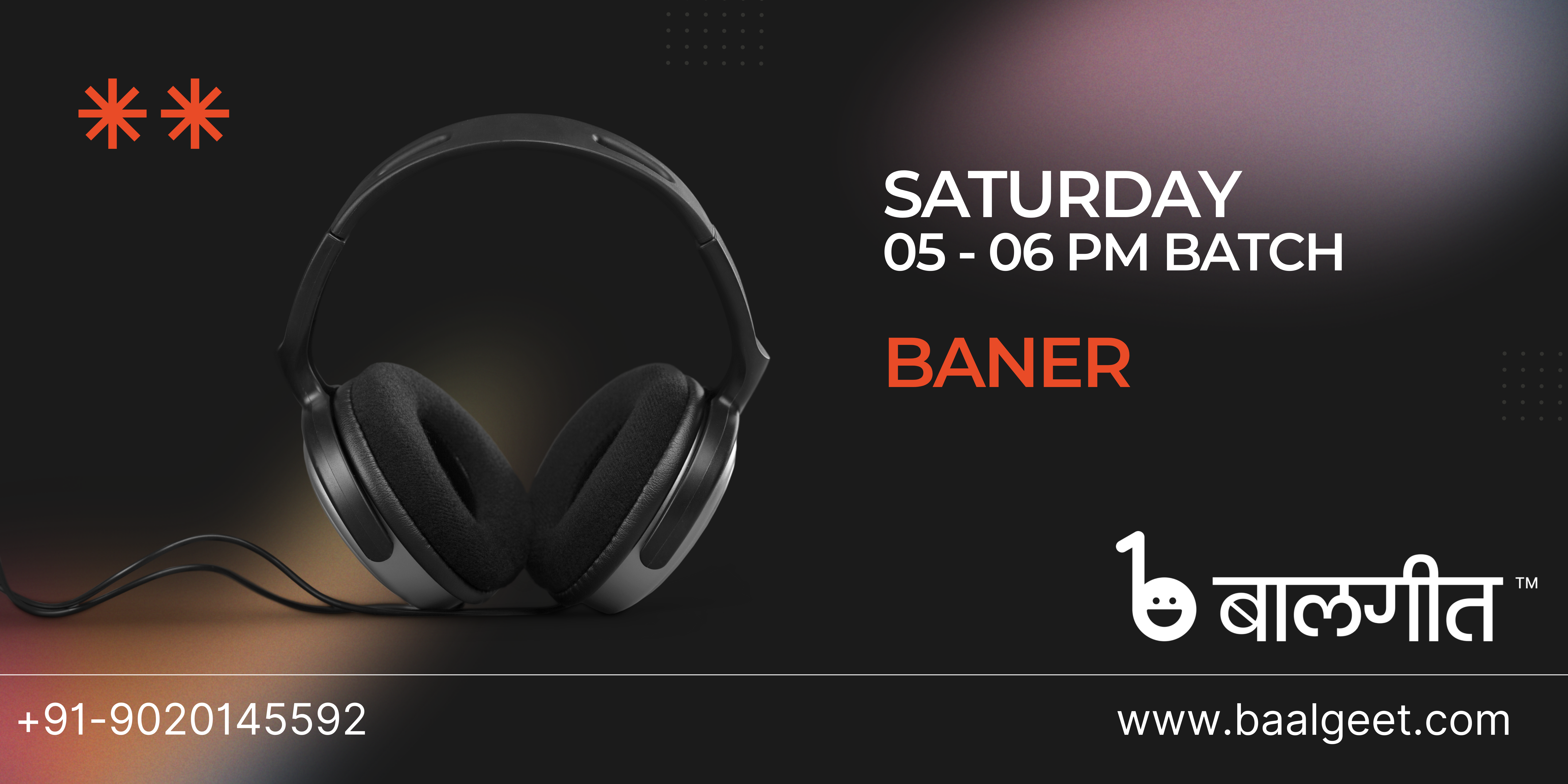 Baner Saturday 5-6 PM