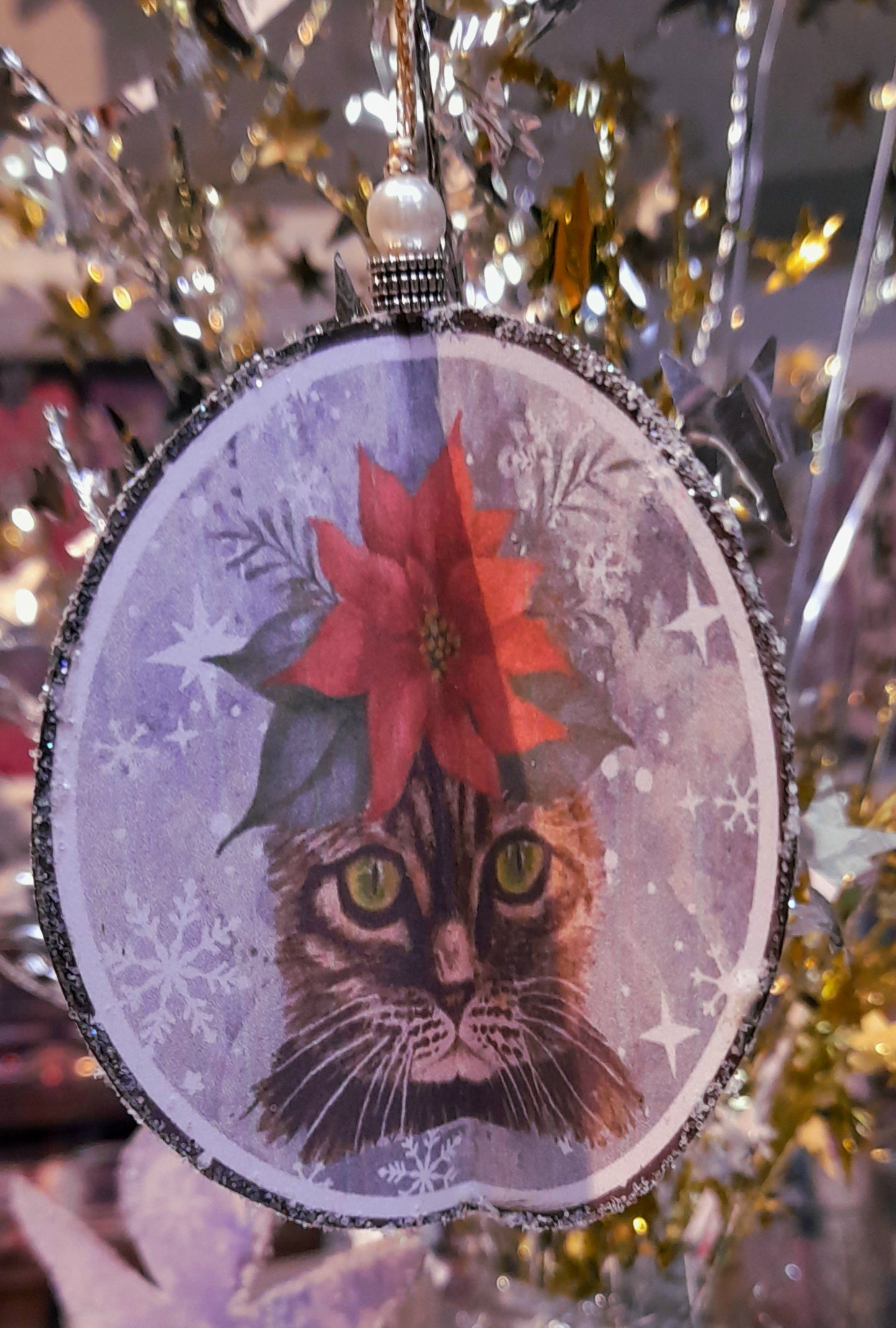 Minnie Cat Christmas Baubles Scandi