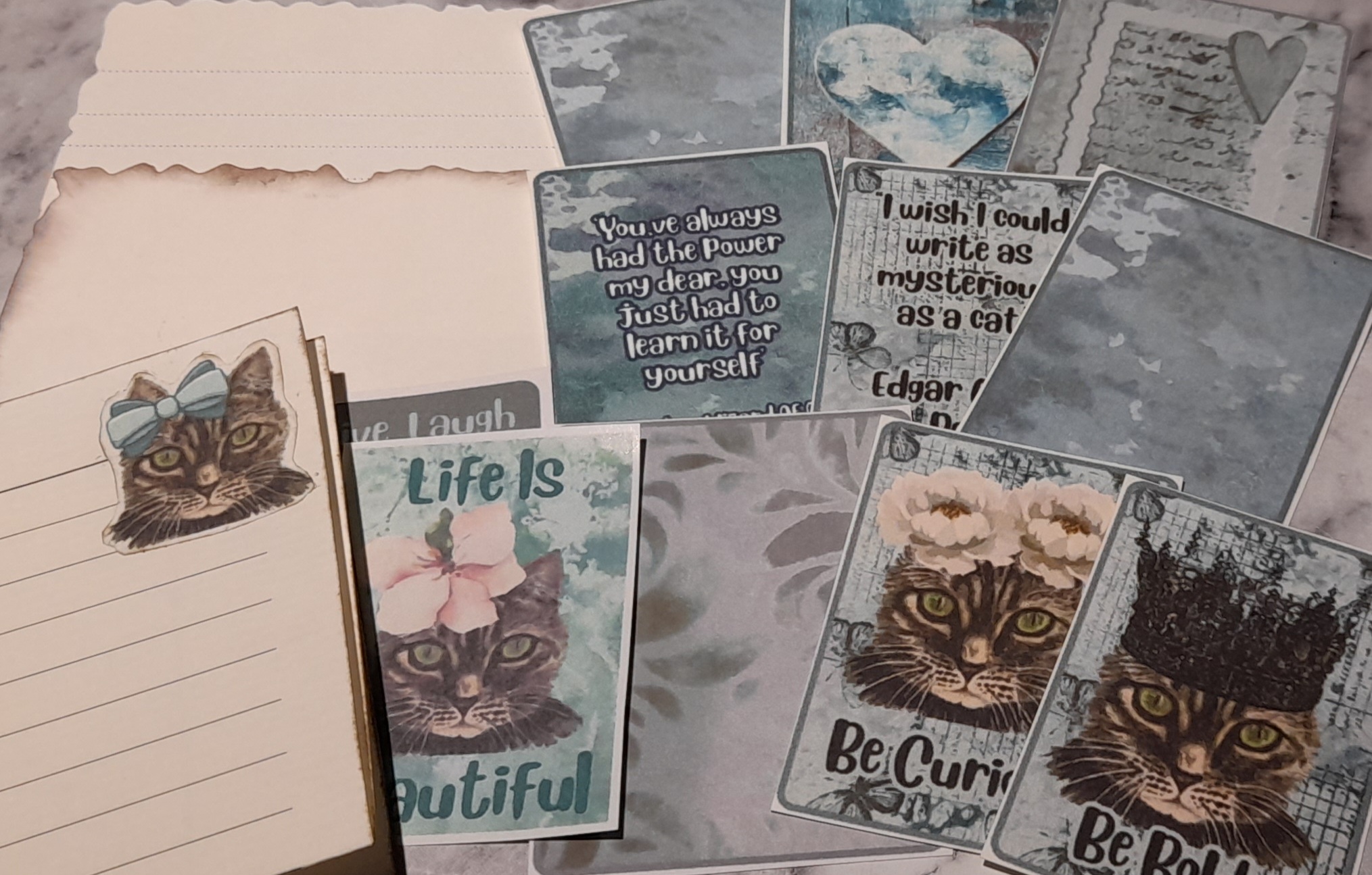 Mini Positive Vibes Bundle with mini envelopes, card fronts, fussy cuts, sentiments & embellishments