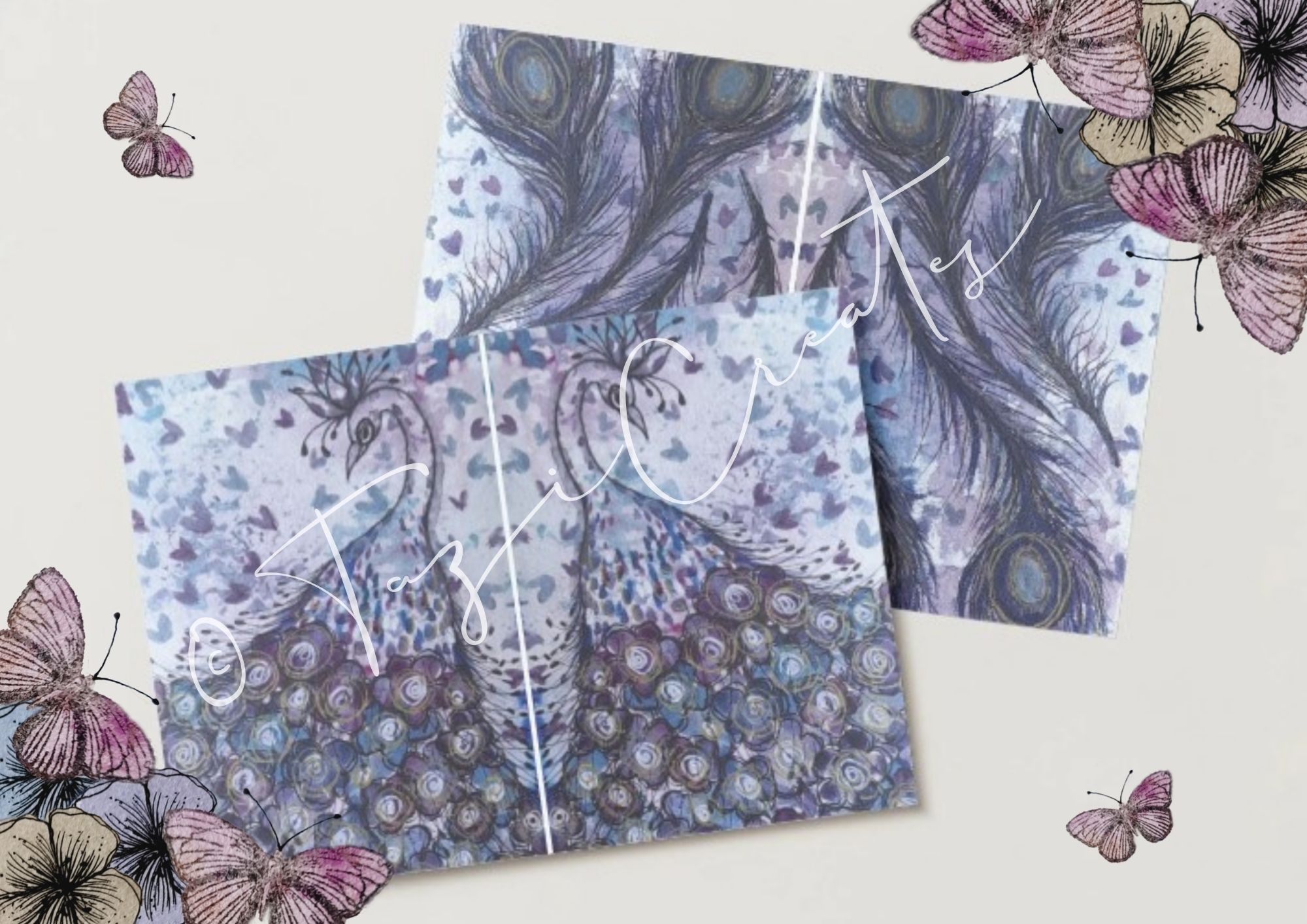 Floral Peacock Journal Pages, Quote Cards, Fussy Cuts & Sentiments x20 Sheets