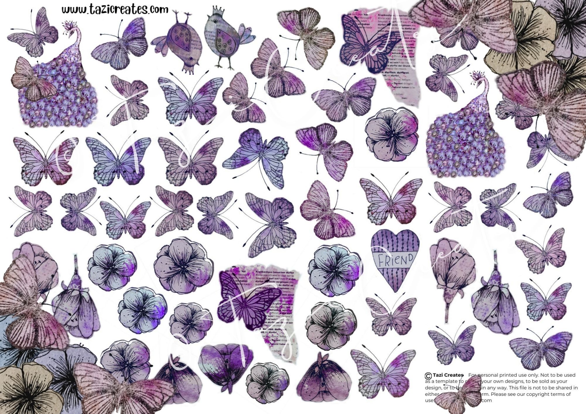 Tazi Creates Fussy Cuts Purple