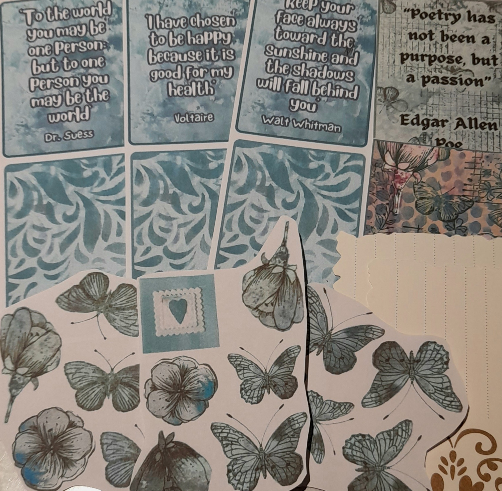 Mini Positive Vibes Bundle with mini envelopes, card fronts, fussy cuts, sentiments & embellishments