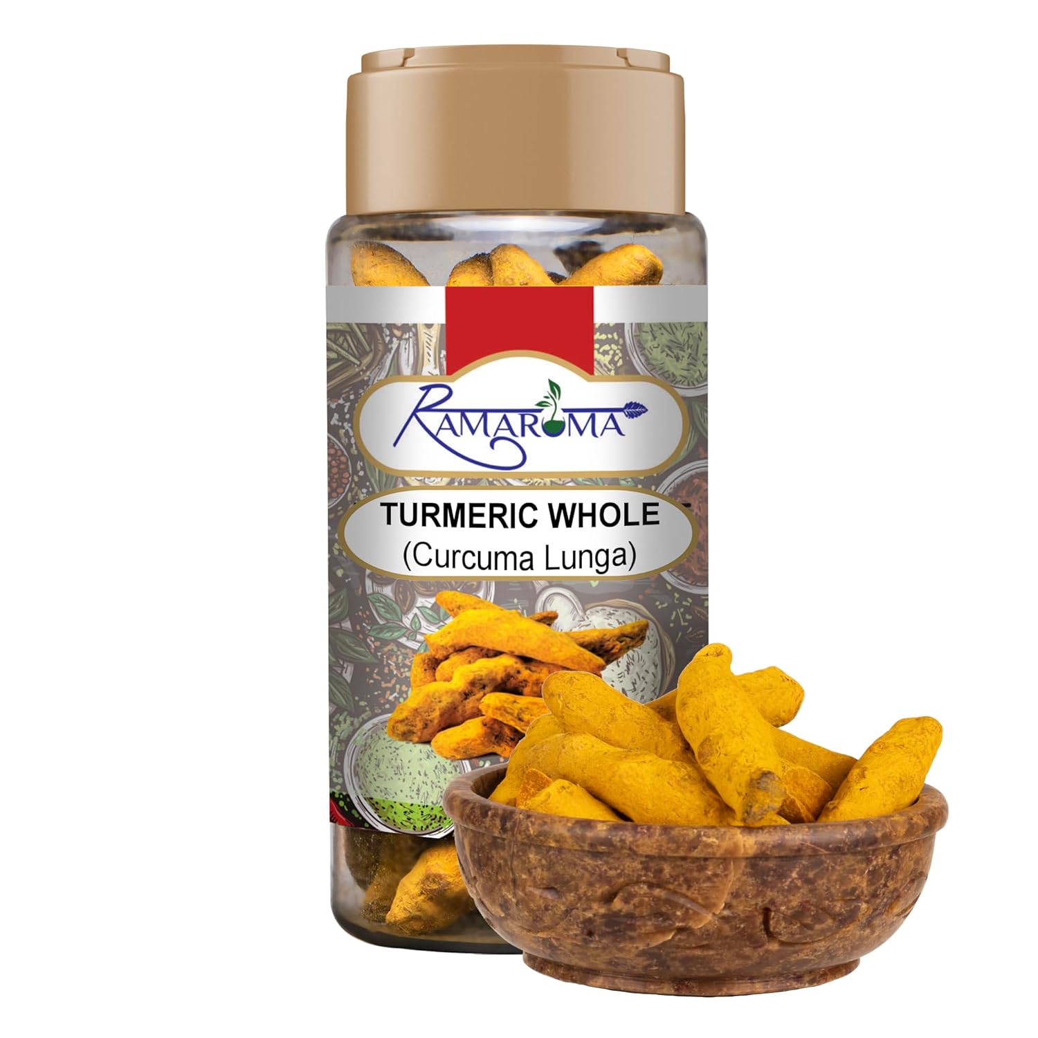 Ramaroma Organic Whole Turmeric Sticks Haldi Gatiya Sabut Haldi Whole Haldi |Dried 3.5oz (100g) 