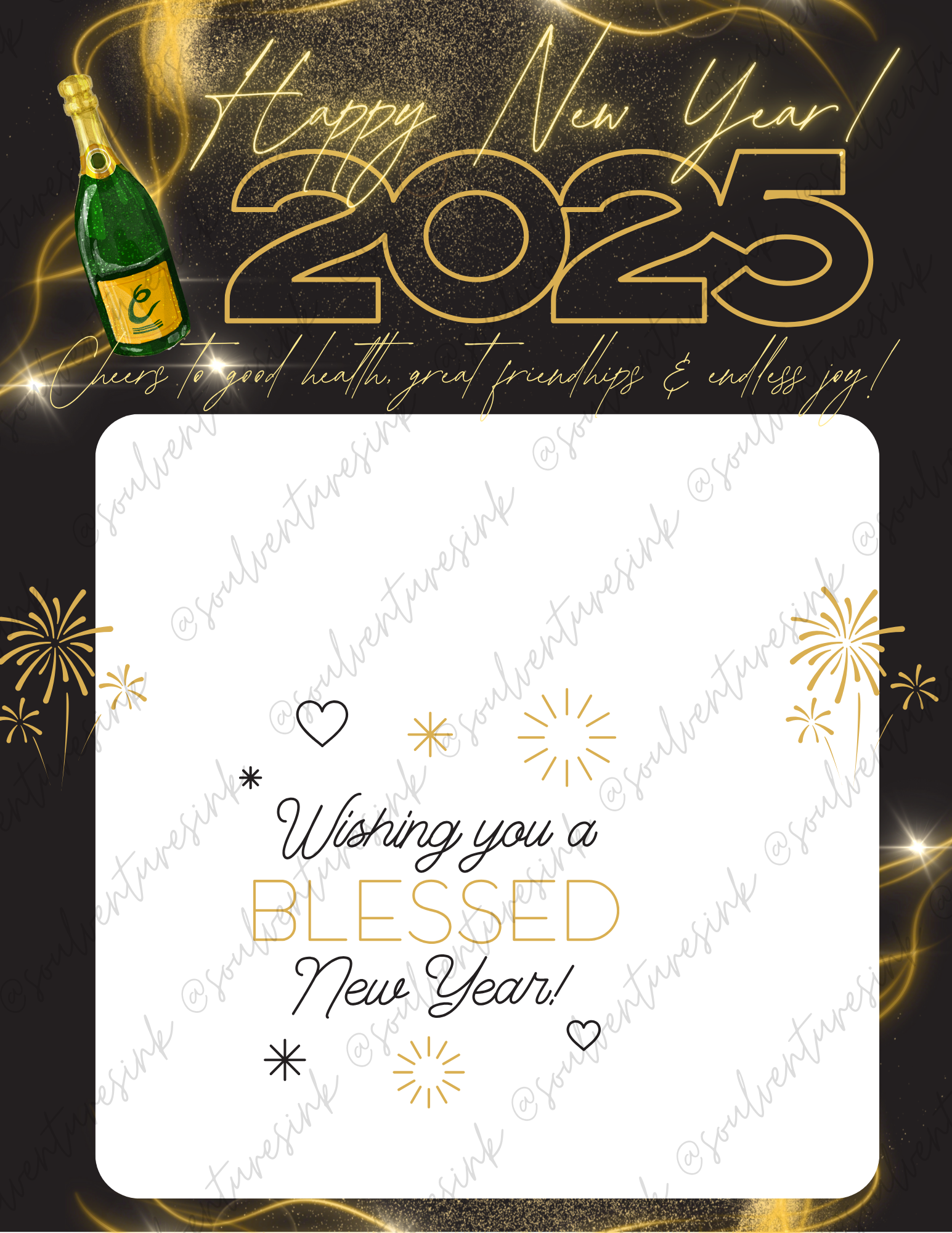 Ready to Print New Year's Eve Jumbo Card Templates