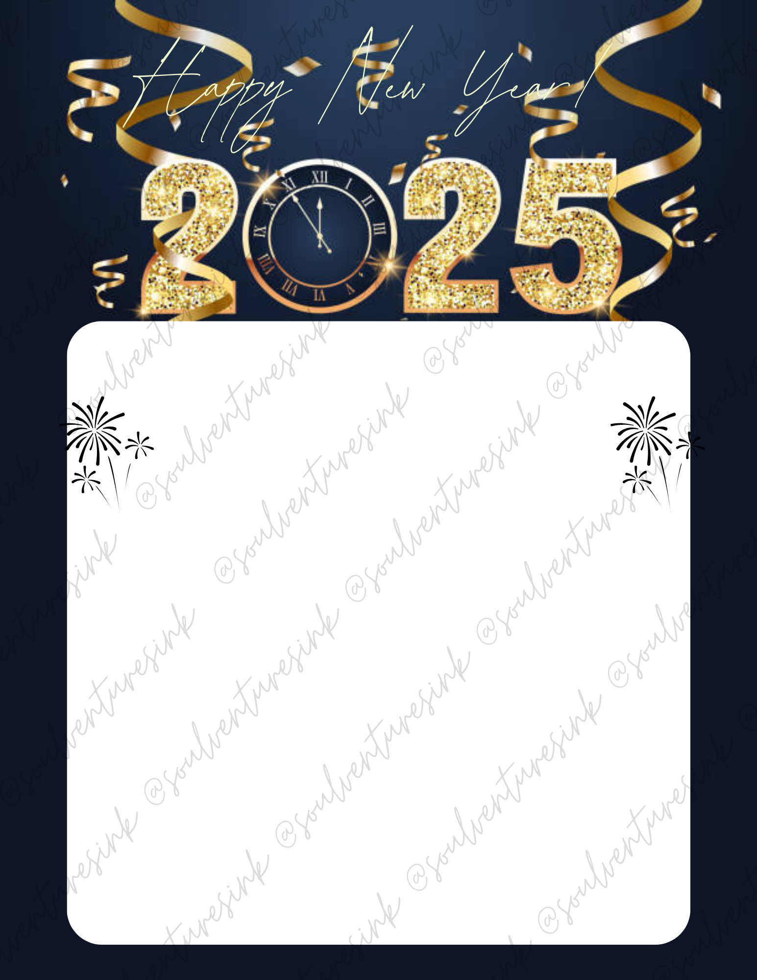 Ready to Print New Year's Eve Jumbo Card Templates