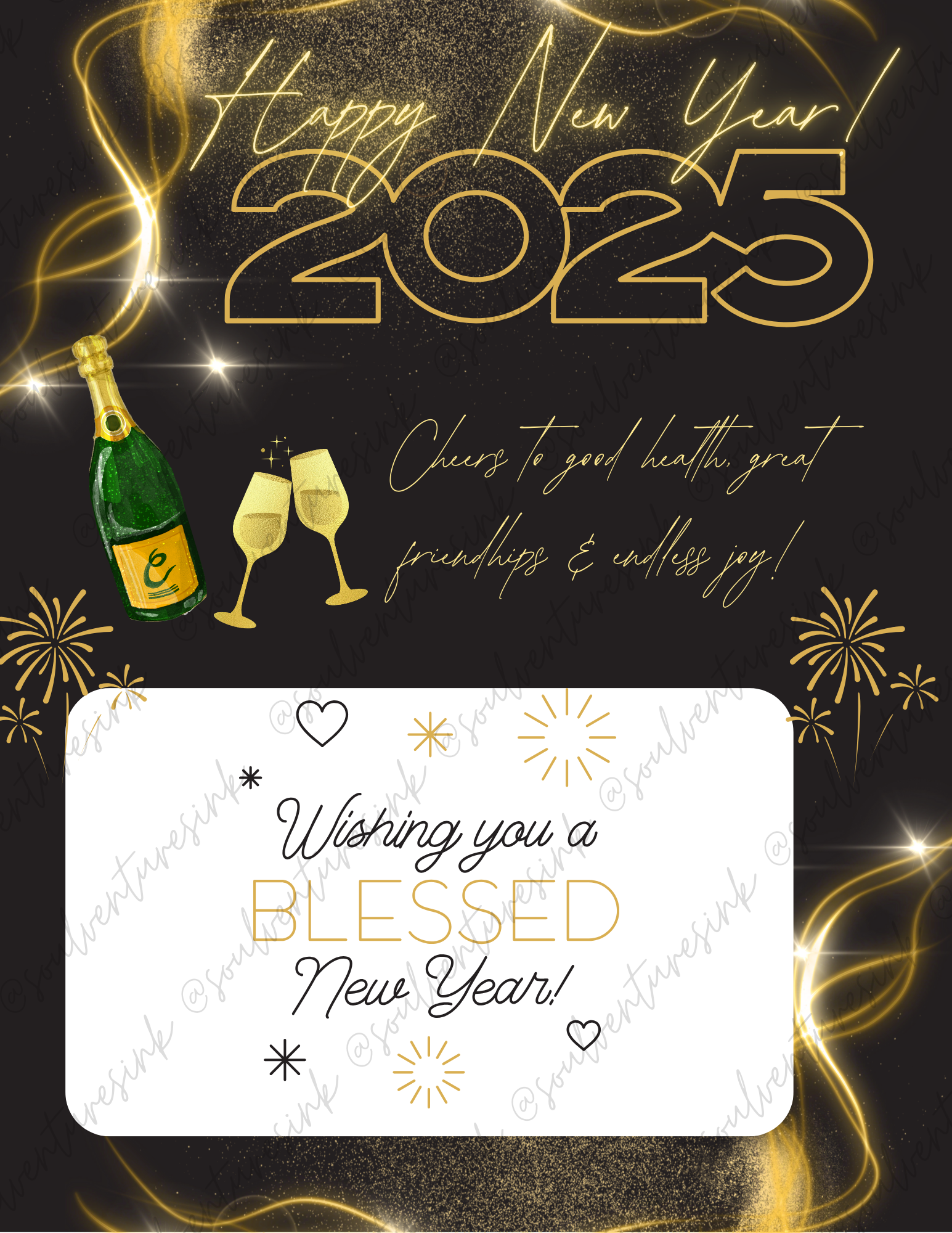 Editable Canva Template- New Year's Eve Cards