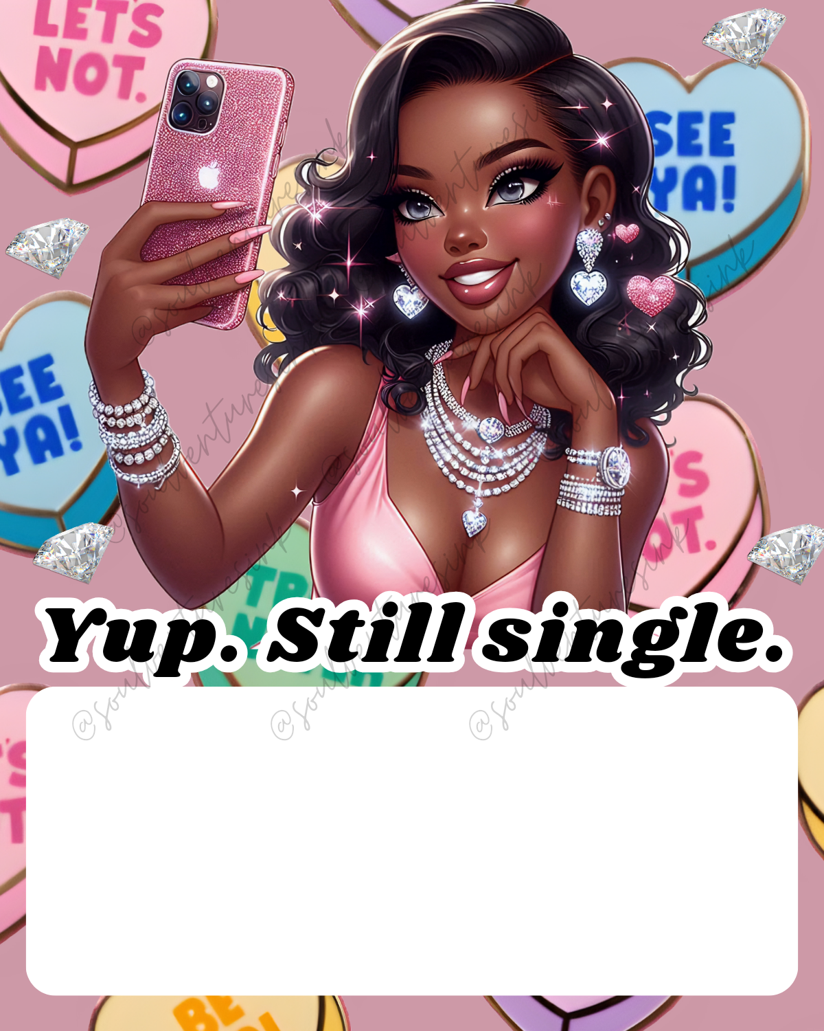 Editable Canva Template: Yup. Still Single Money Cards