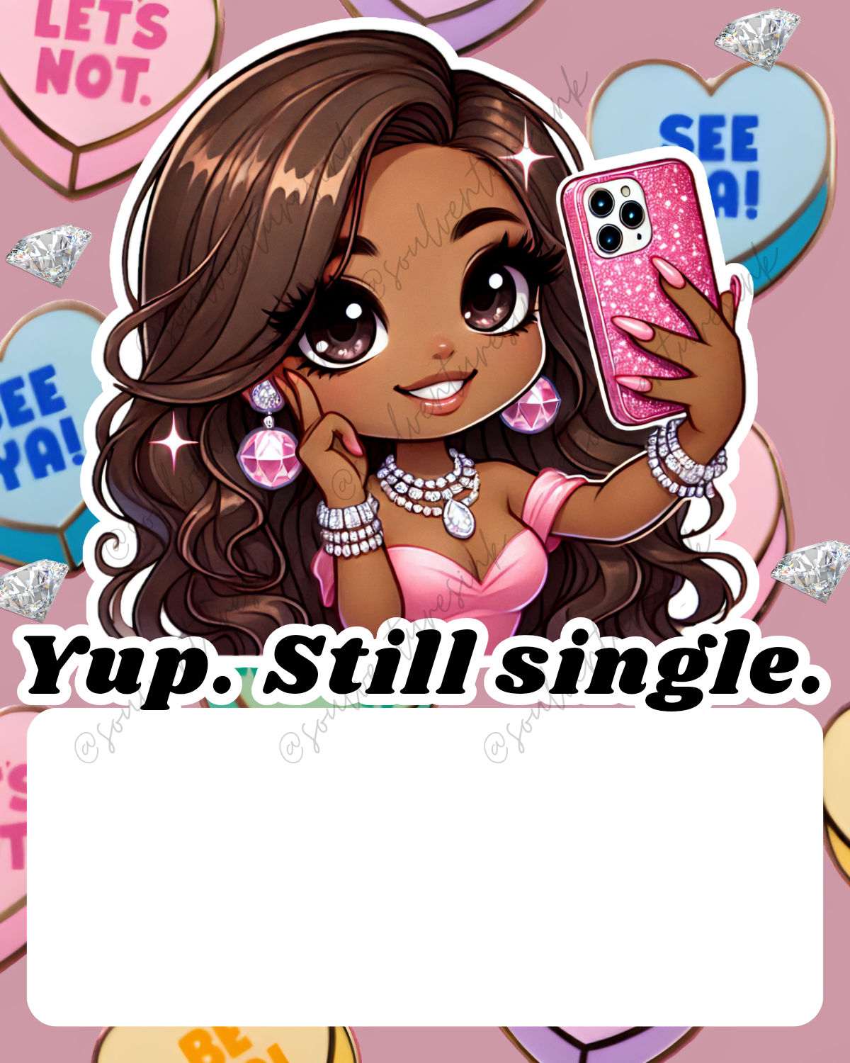 Editable Canva Template: Yup. Still Single Money Cards