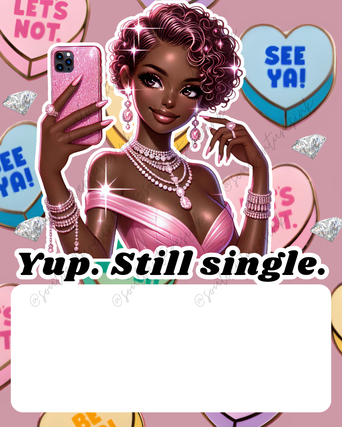 Editable Canva Template: Yup. Still Single Money Cards