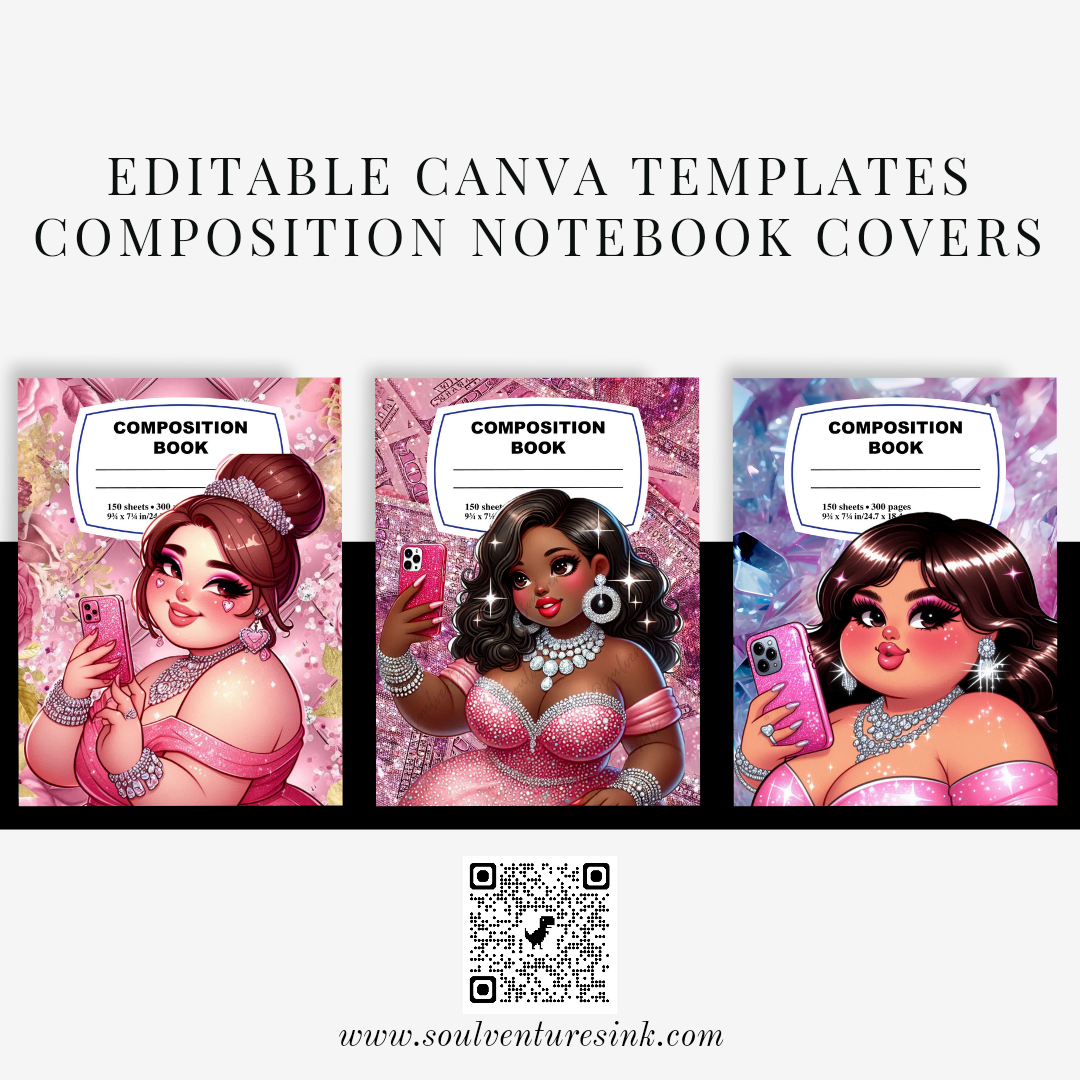 Editable Canva Template BUNDLE: Oh, You Fancy Huh? Composition Notebook Covers 
