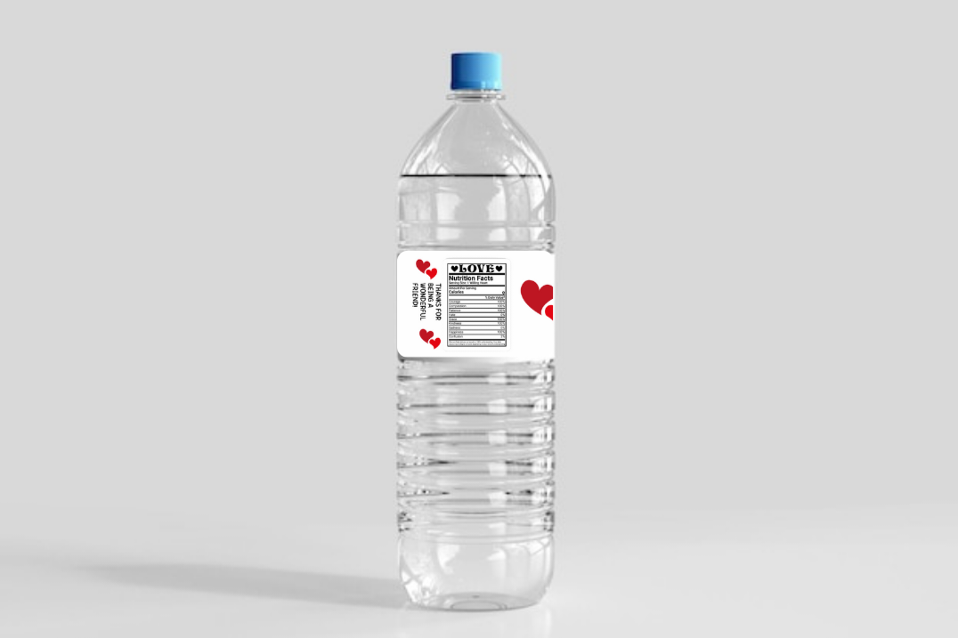 Valentine Water Bottle Party Favor Templates