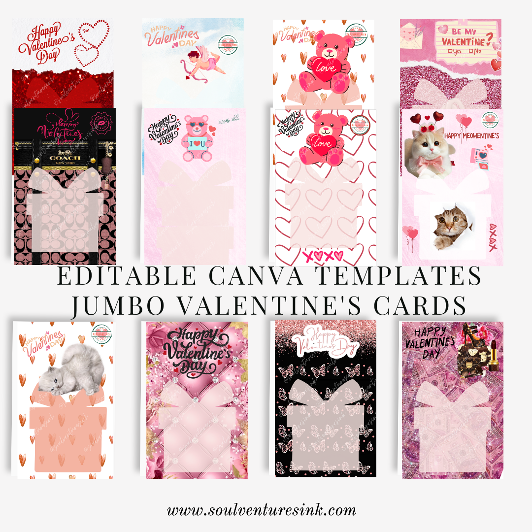 Editable Canva Template- Jumbo Valentine Cards