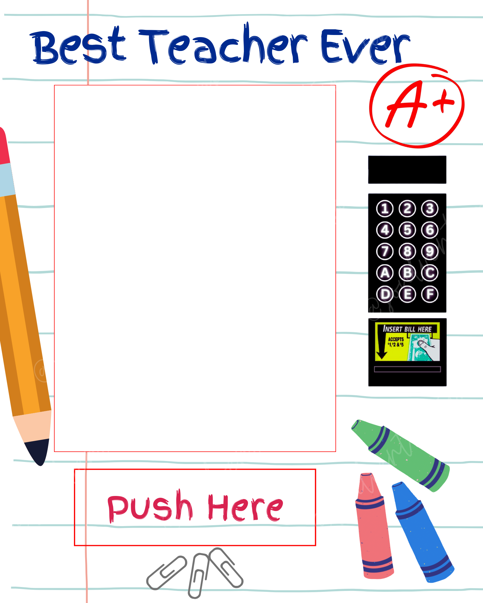 Editable Canva Template: Teacher Vending Machine